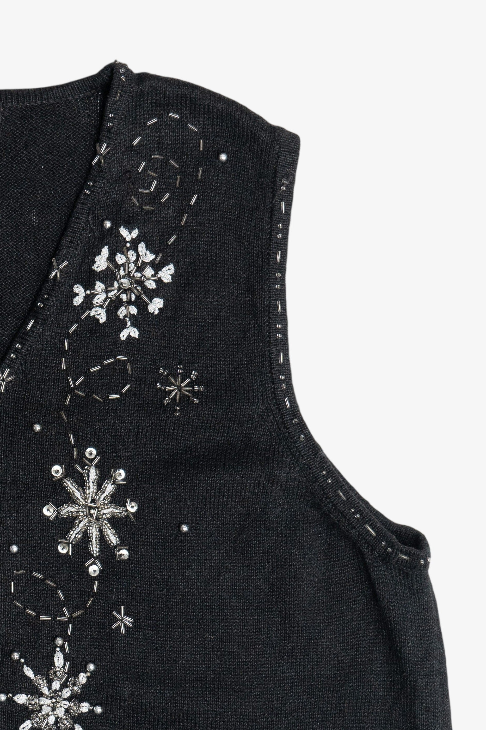 Vintage Snowflakes Ugly Christmas Sweater Vest (1990s)