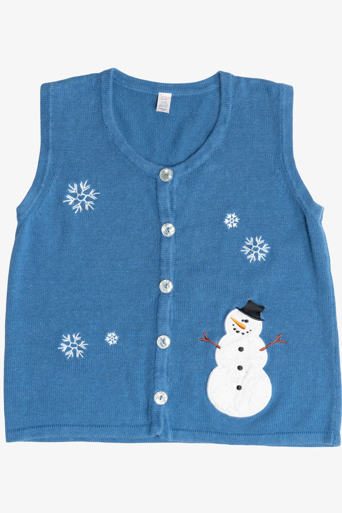 Vintage Snowman Holiday Faire Ugly Christmas Vest (2000s)