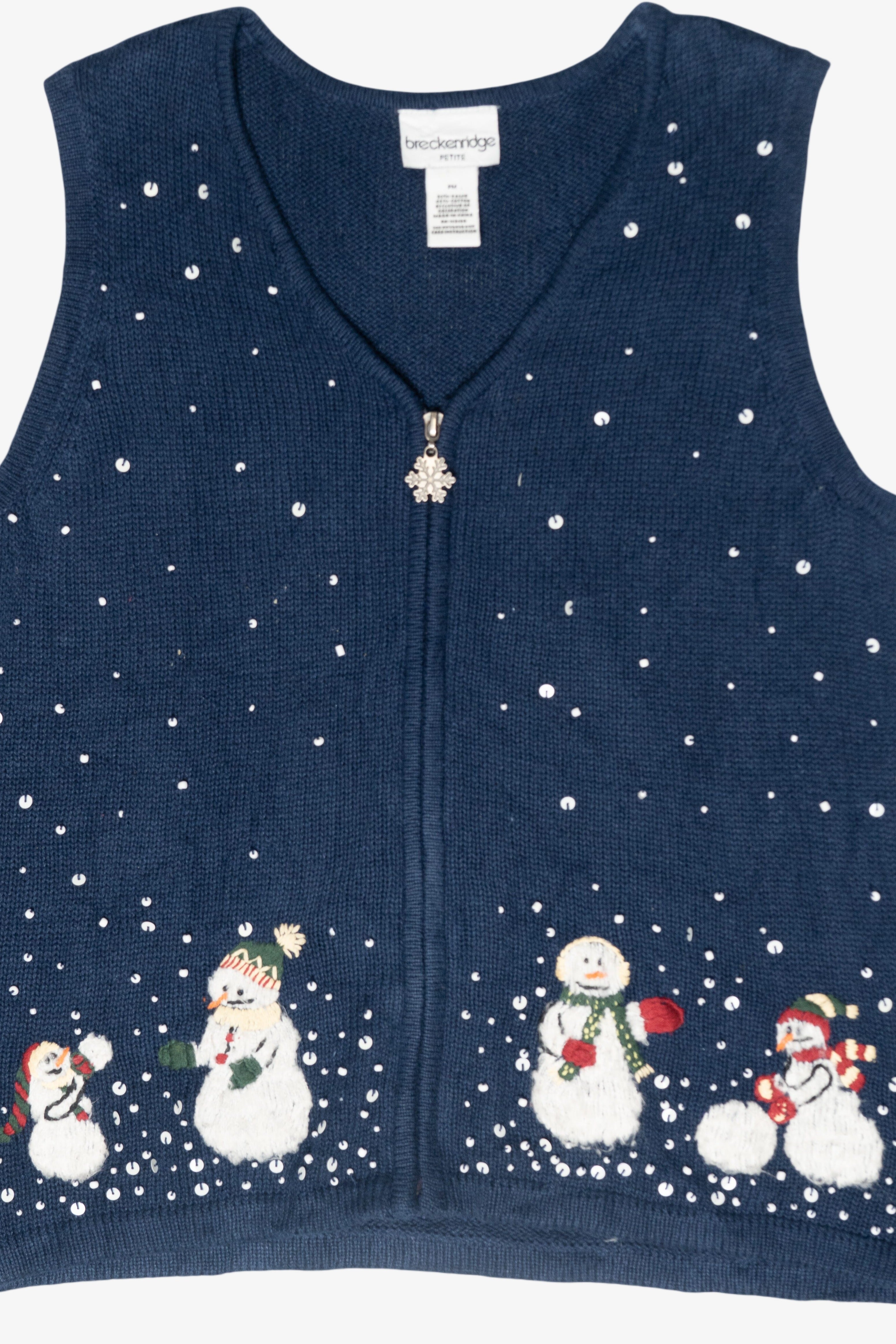 Snowy Night Vintage Ugly Christmas Vest (2000s)