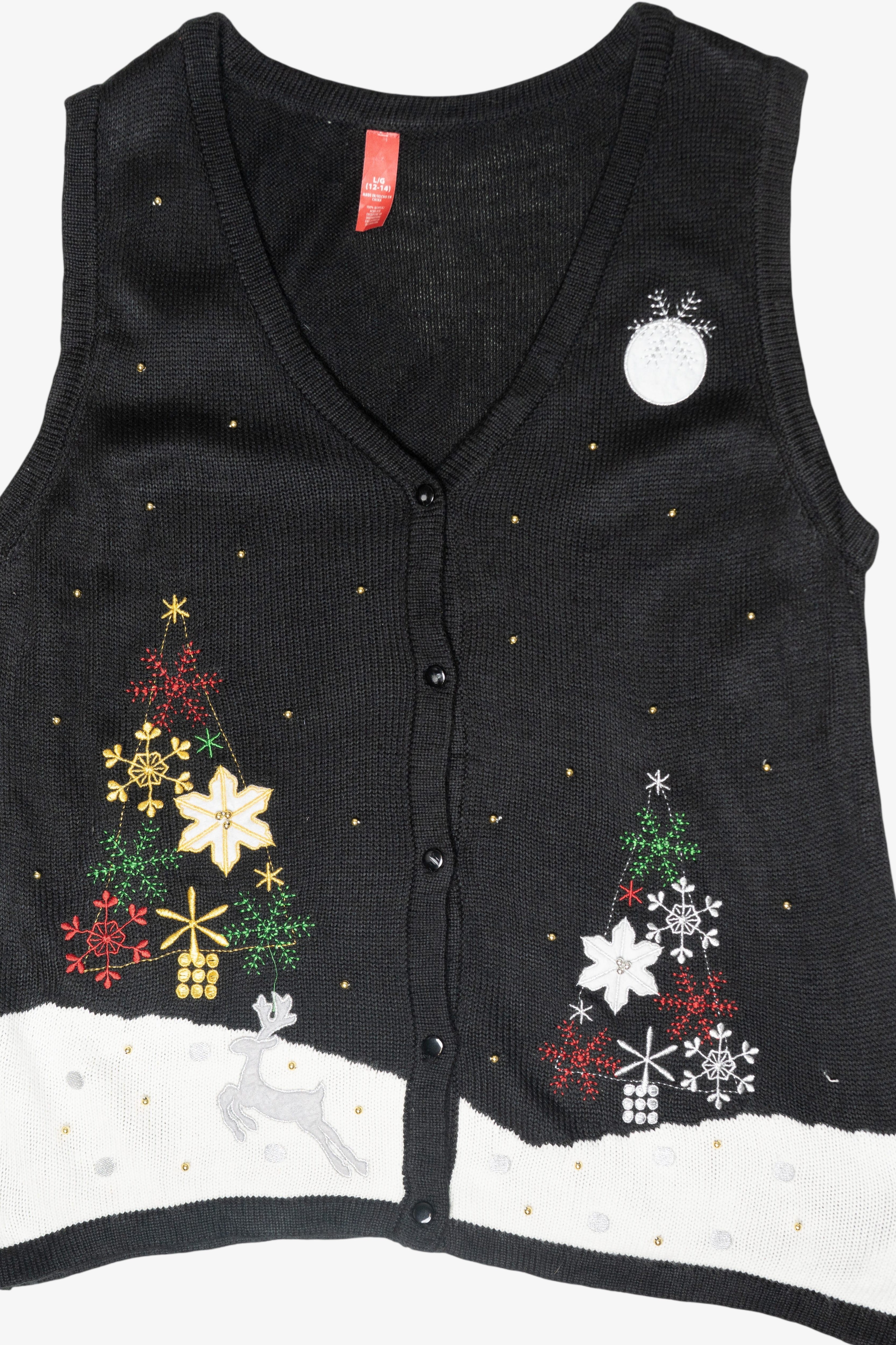 Snowflake Trees Vintage Ugly Christmas Vest (2000s)