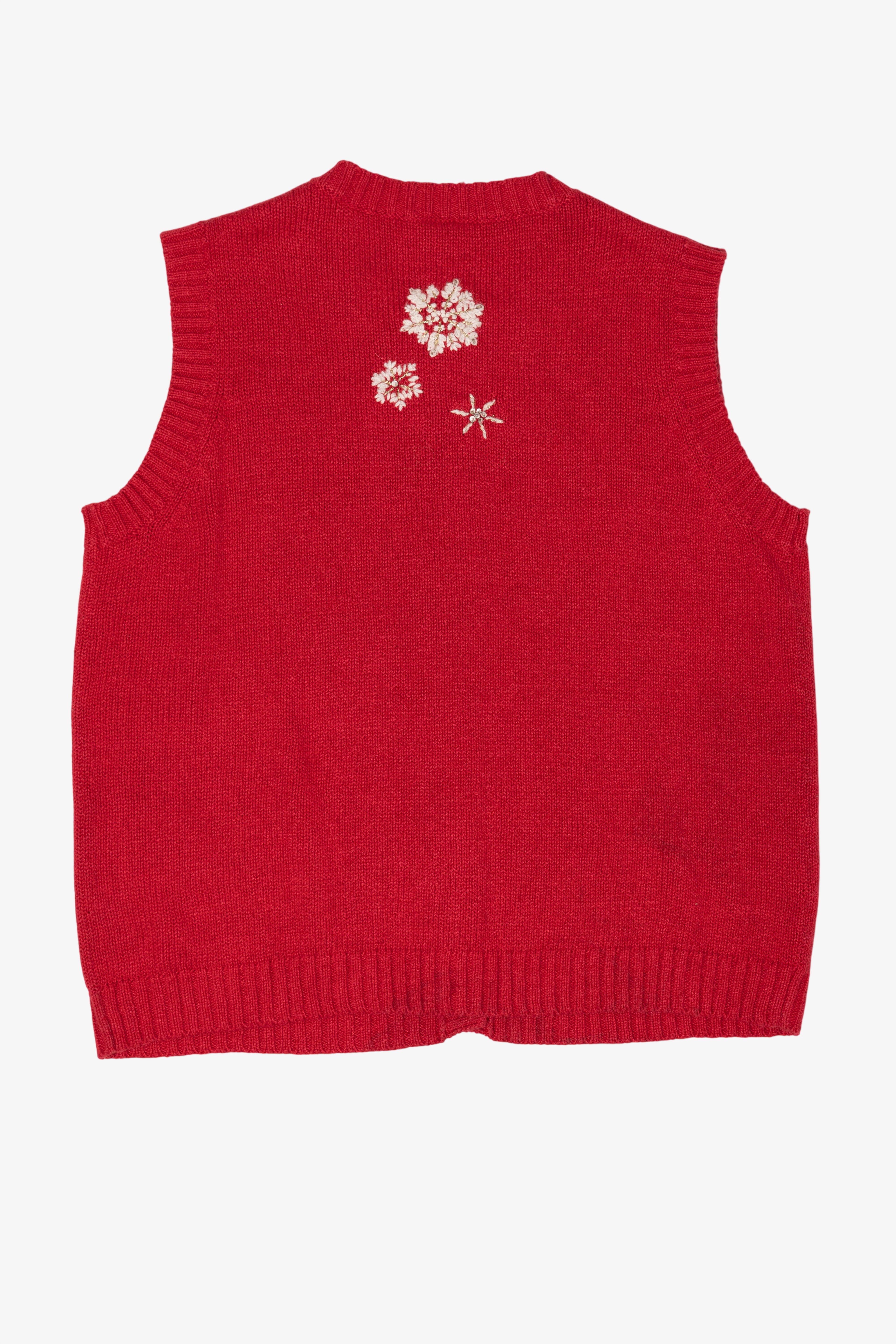 Vintage Red Snowflakes Ugly Christmas Vest (2000s)