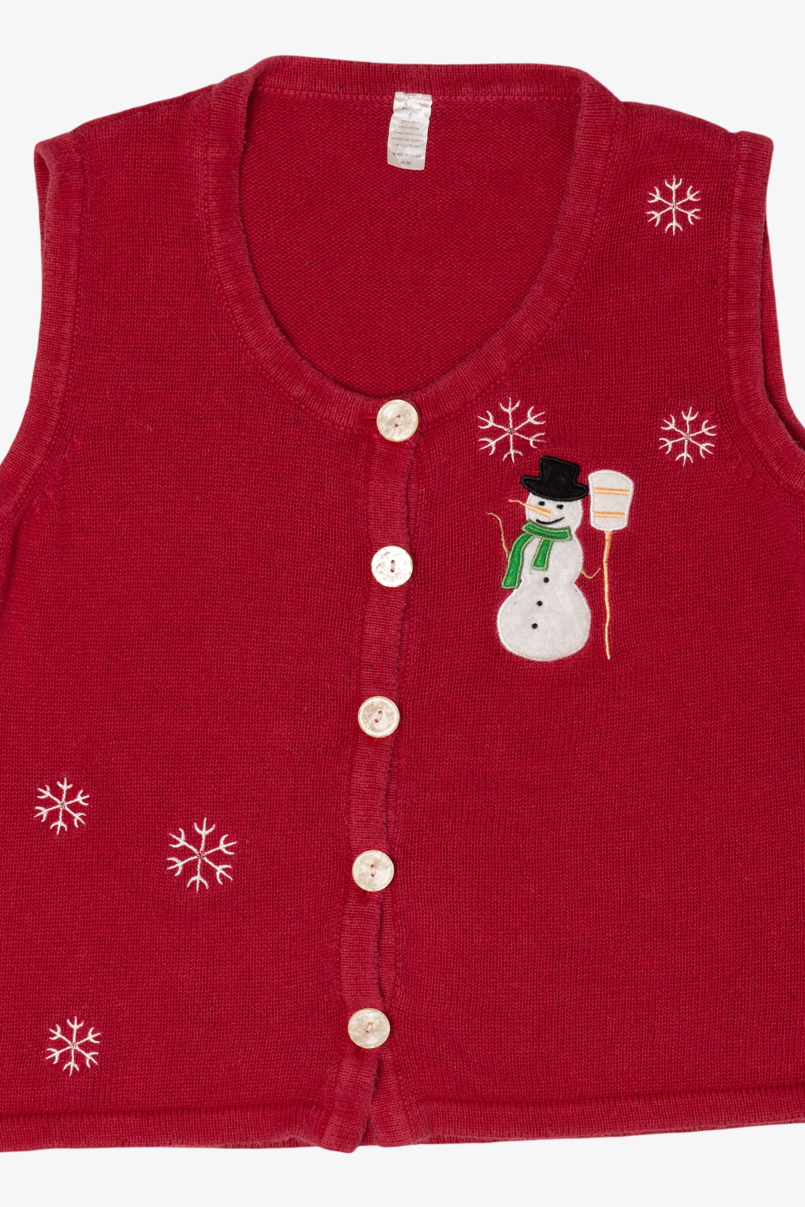 Vintage Red Snowmen Ugly Christmas Vest (2000s)