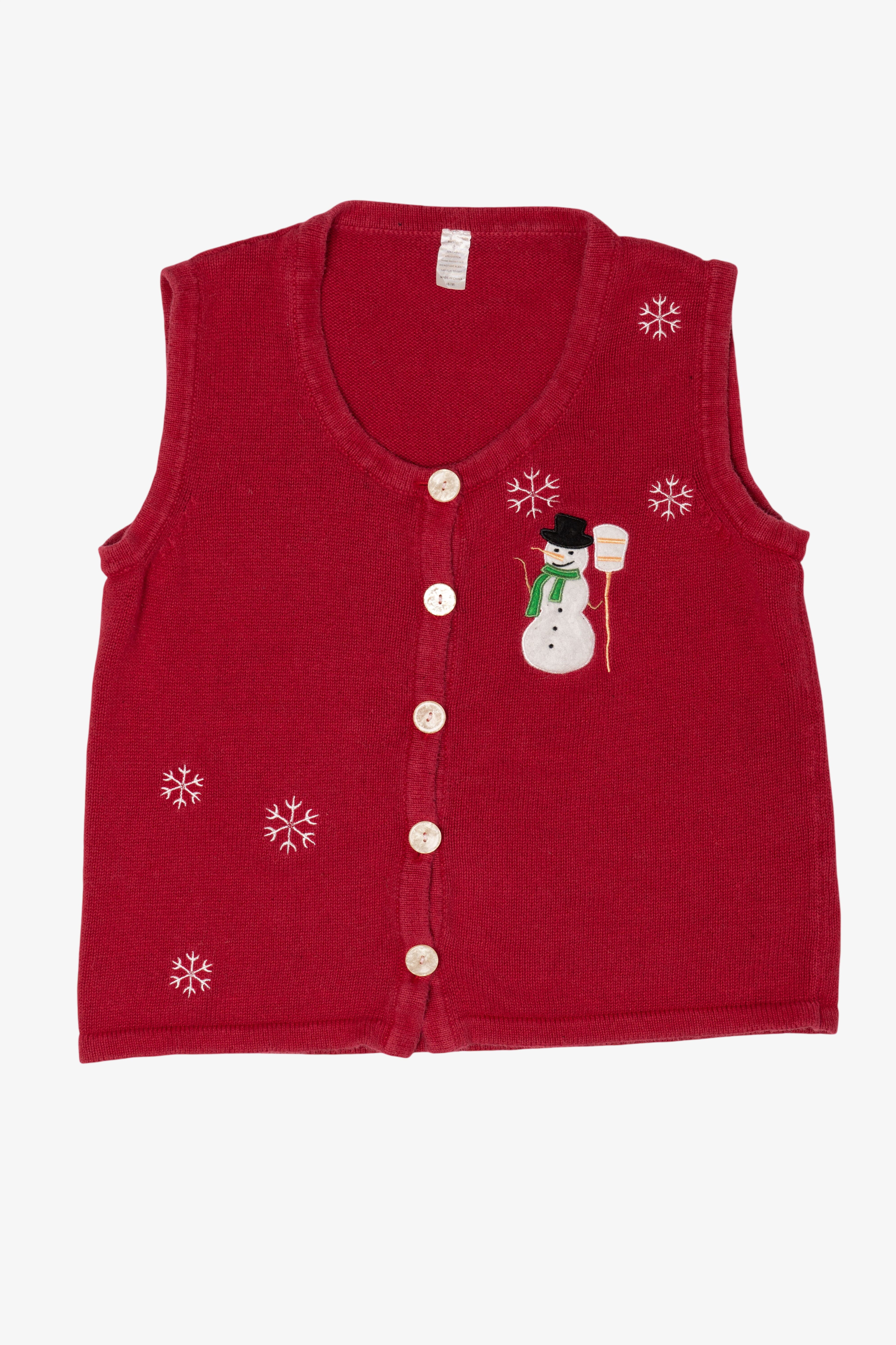 Vintage Red Snowmen Ugly Christmas Vest (2000s)