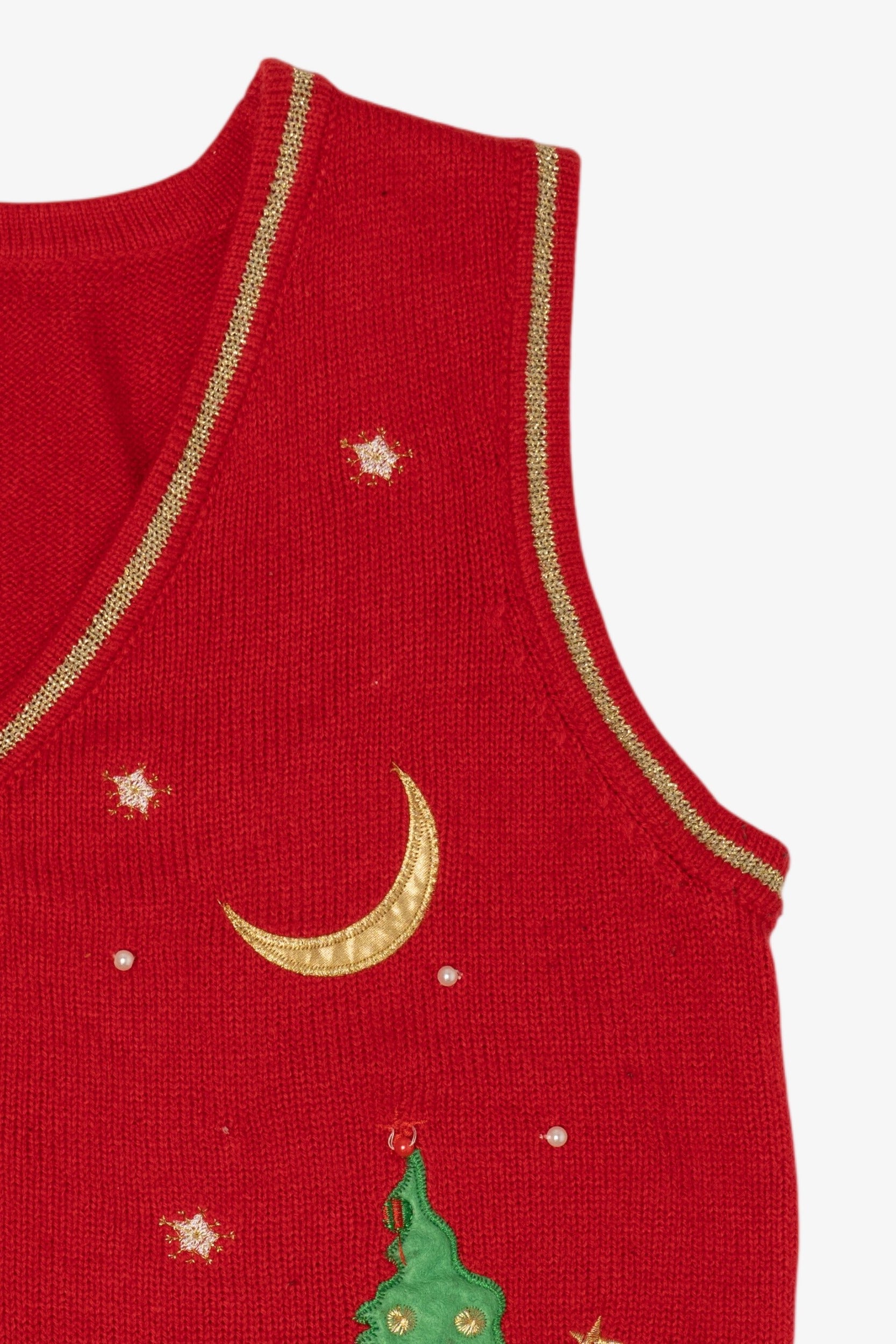 Vintage Red Snowmen In Field Ugly Christmas Vest (2000s)