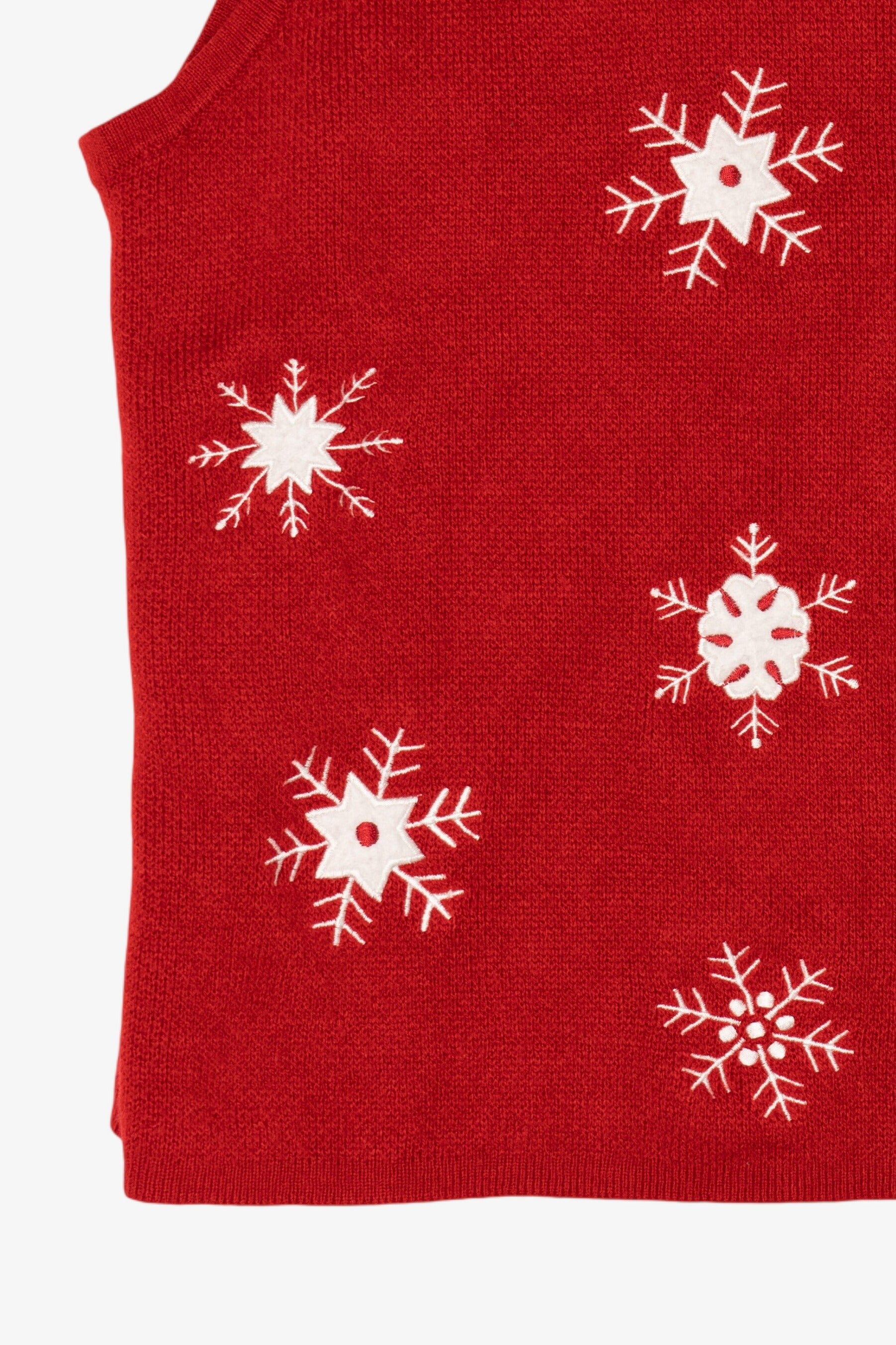 Vintage Red Croft & Barrow Snowflakes Ugly Christmas Vest (2000s)