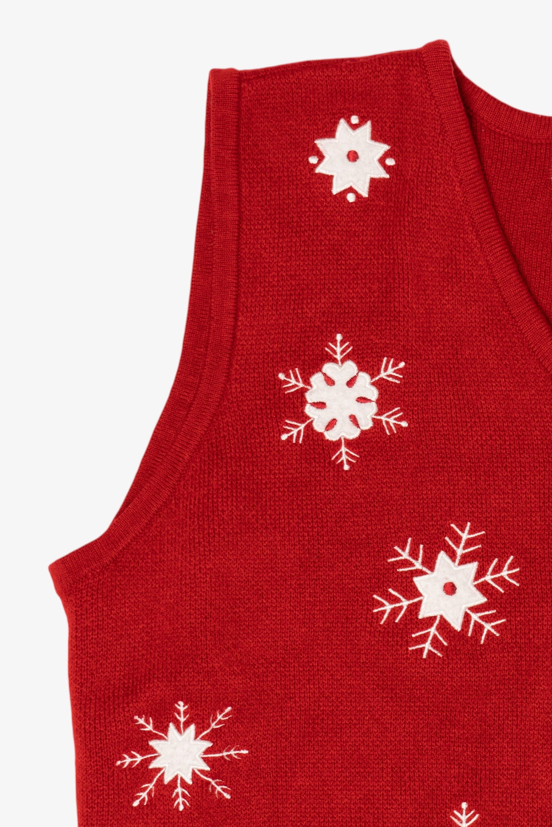 Vintage Red Croft & Barrow Snowflakes Ugly Christmas Vest (2000s)