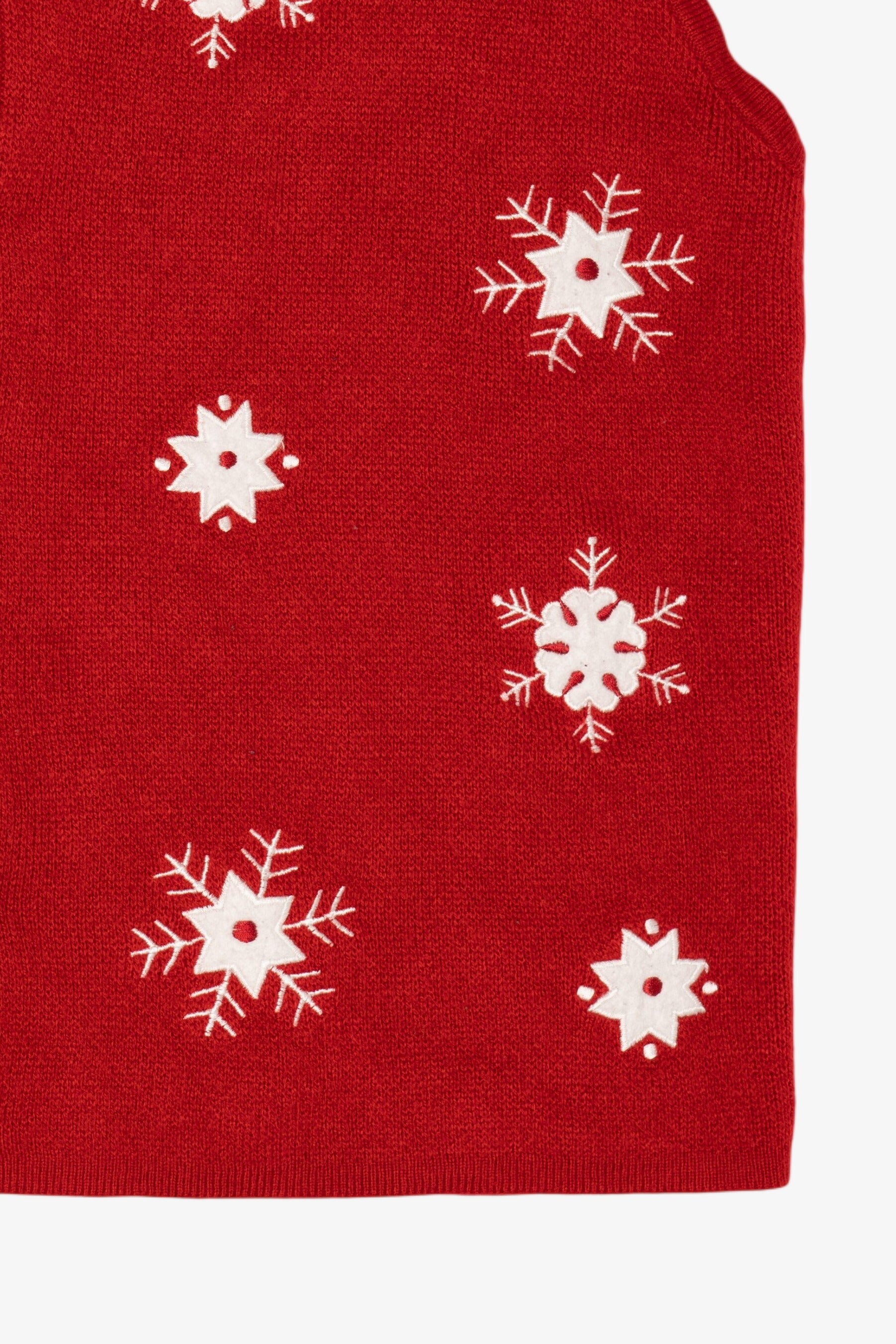 Vintage Red Croft & Barrow Snowflakes Ugly Christmas Vest (2000s)