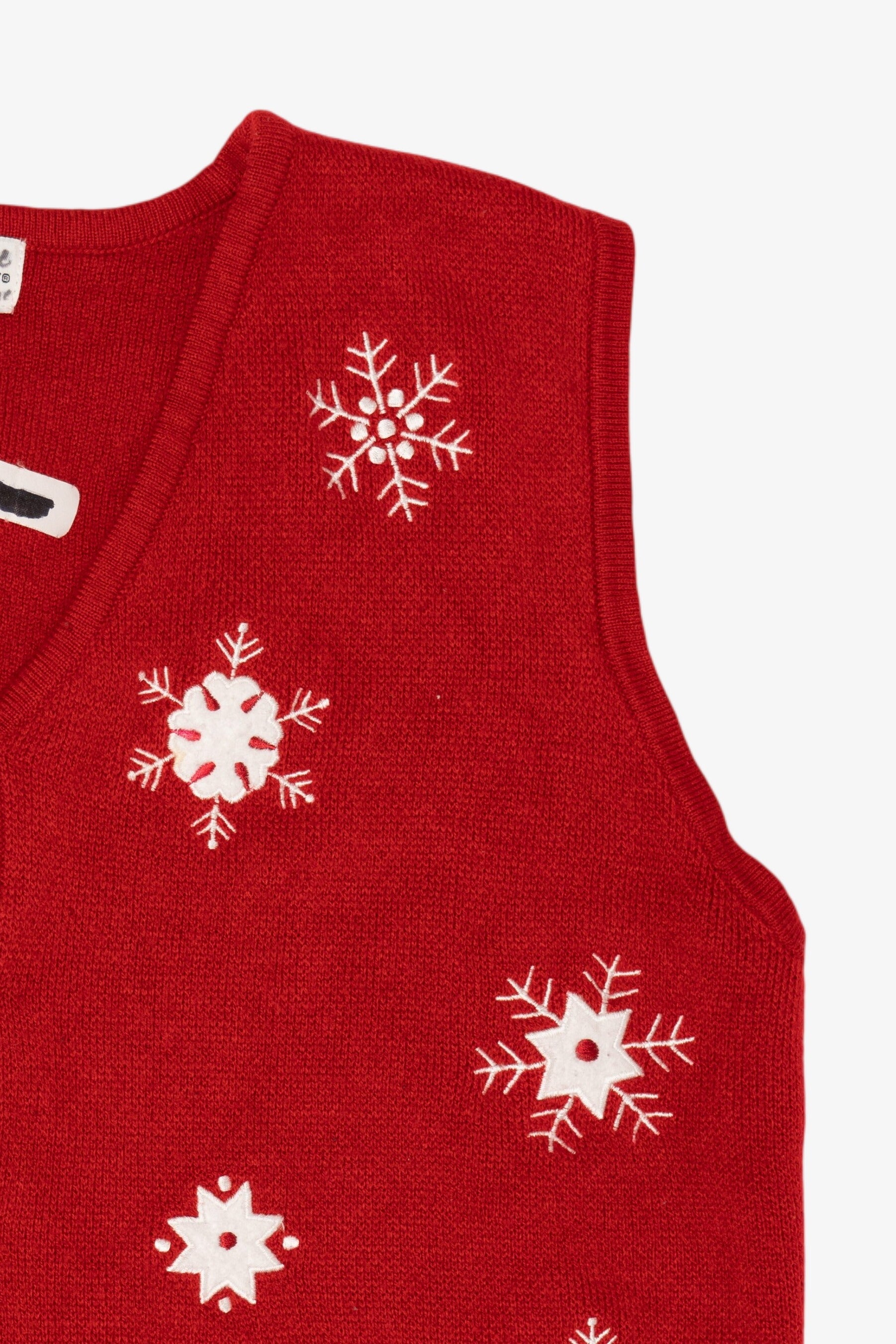 Vintage Red Croft & Barrow Snowflakes Ugly Christmas Vest (2000s)