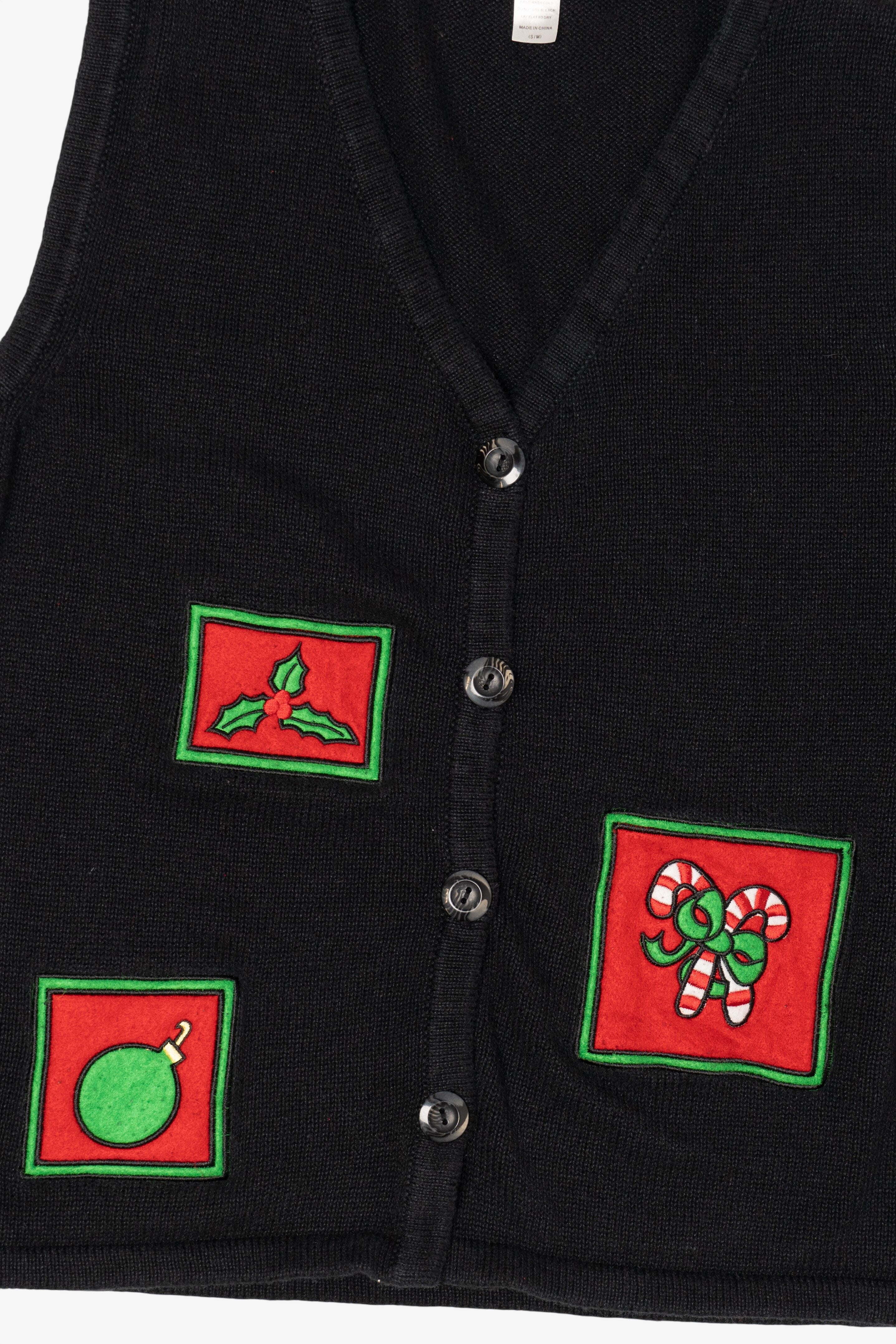 Vintage Black Unknown Ugly Christmas Vest (2000s)