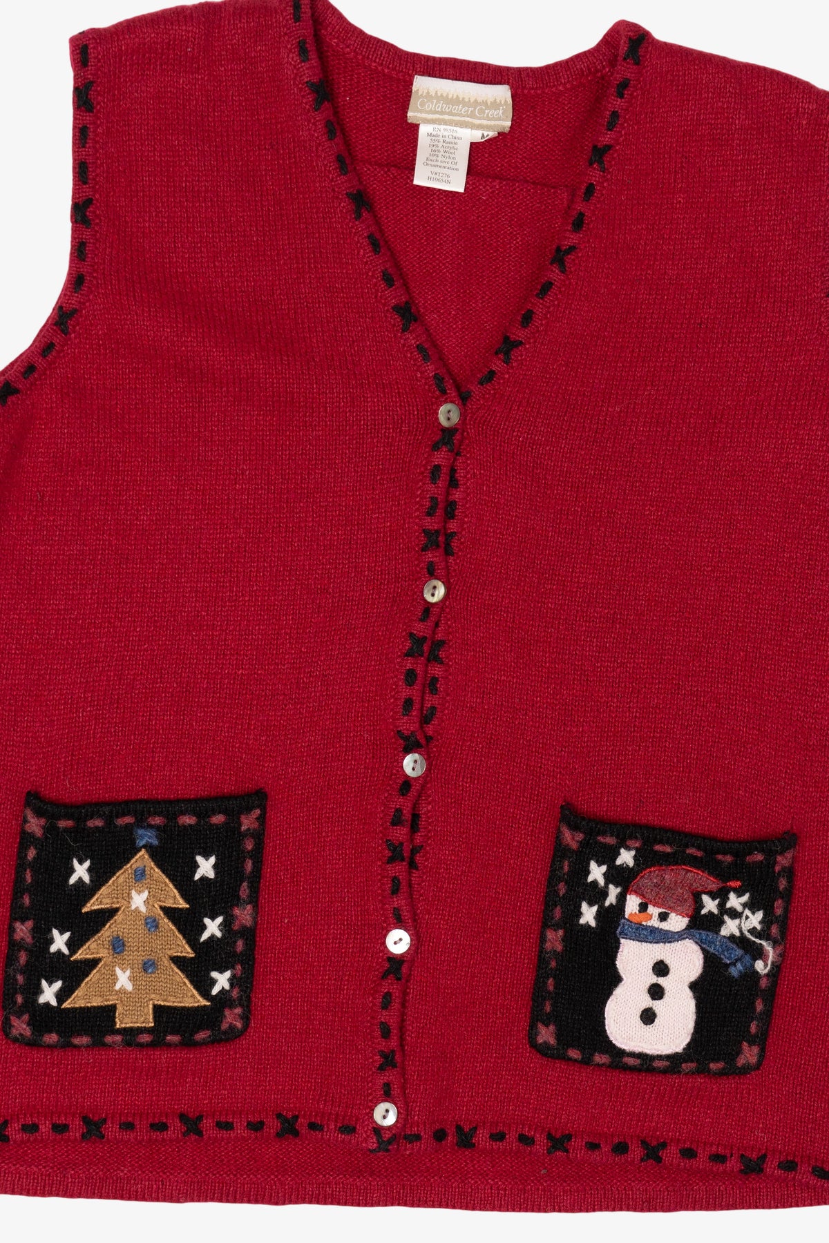 Vintage Red Coldwater Creek Ugly Christmas Vest (2000s)