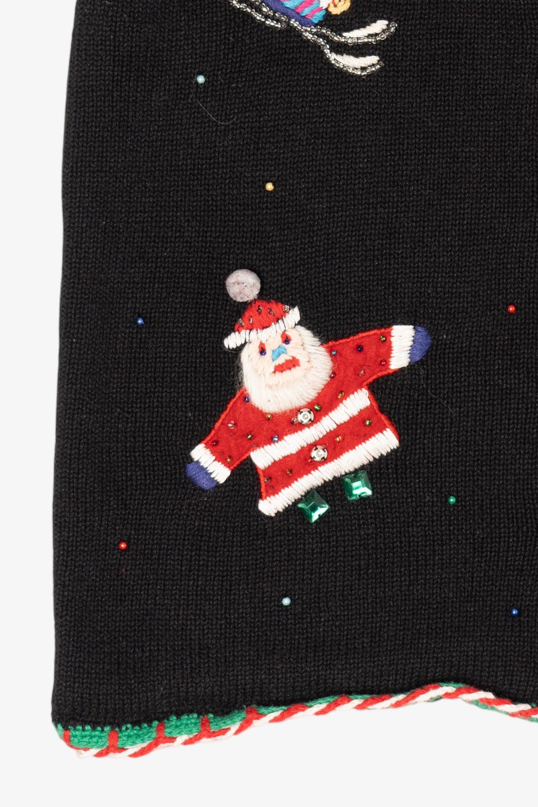 Vintage Black Hastings & Smith Santa Ugly Christmas Vest (1990s)