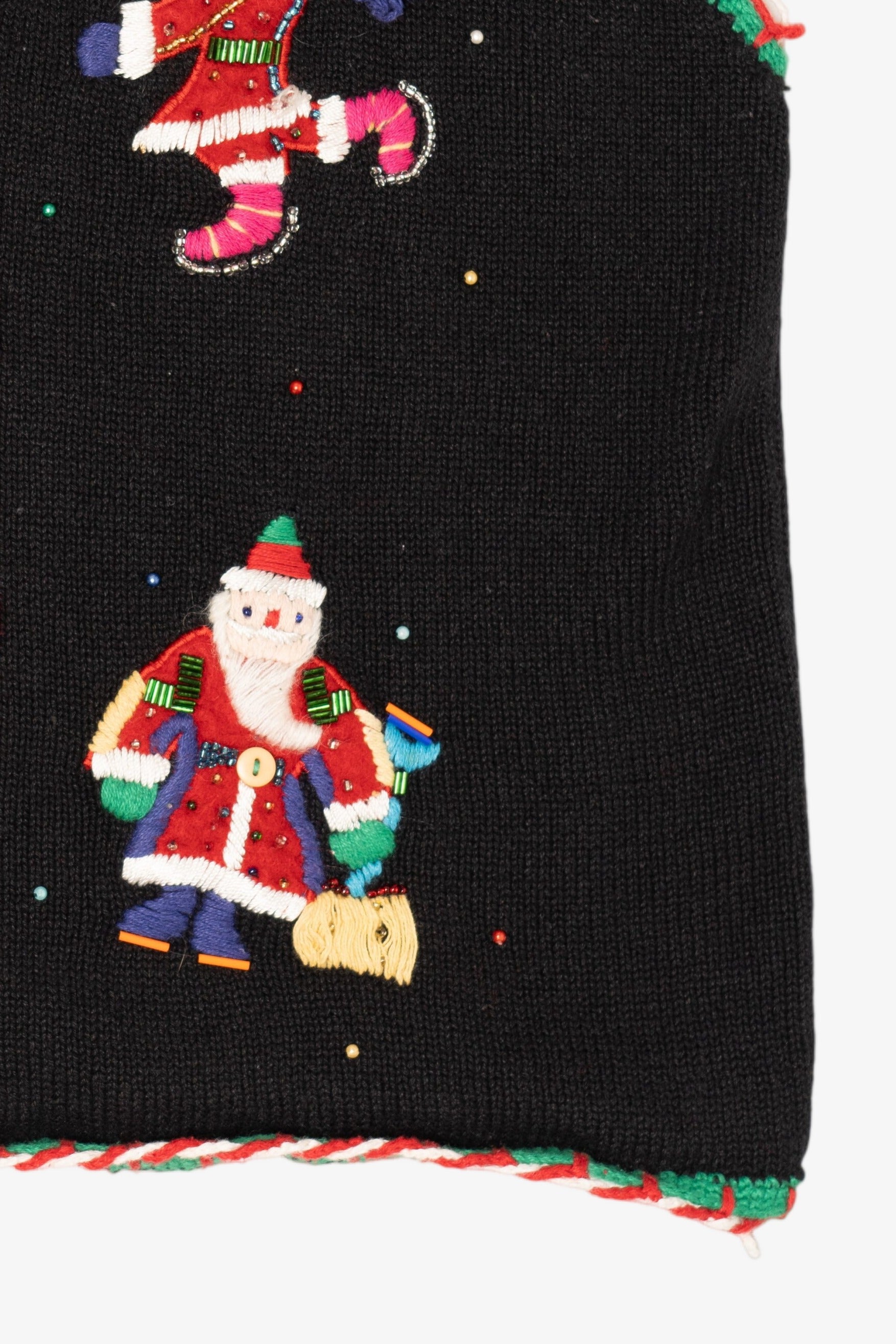 Vintage Black Hastings & Smith Santa Ugly Christmas Vest (1990s)