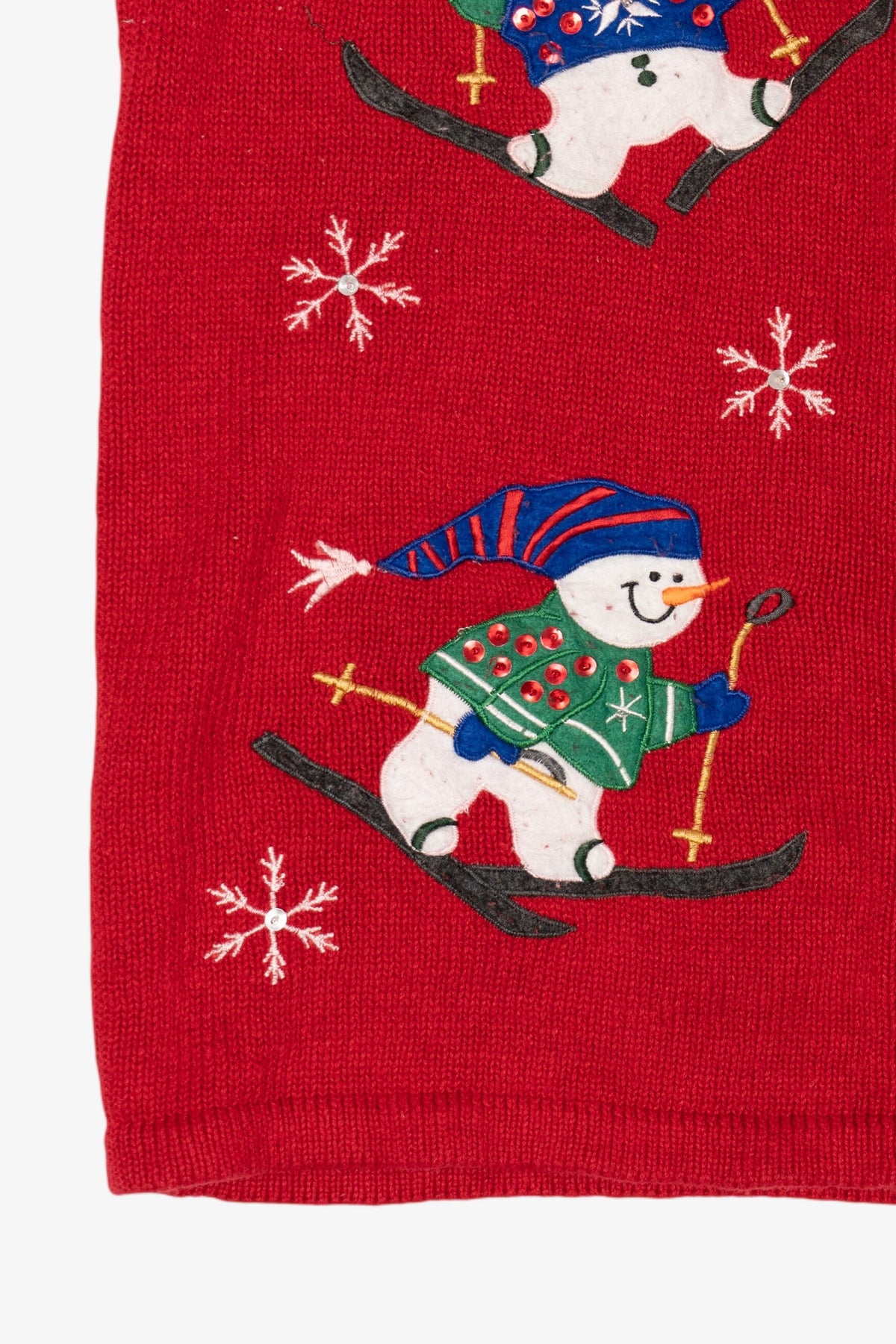 Vintage Red Bobbie Brooks Snowmen Ugly Christmas Vest (1990s)