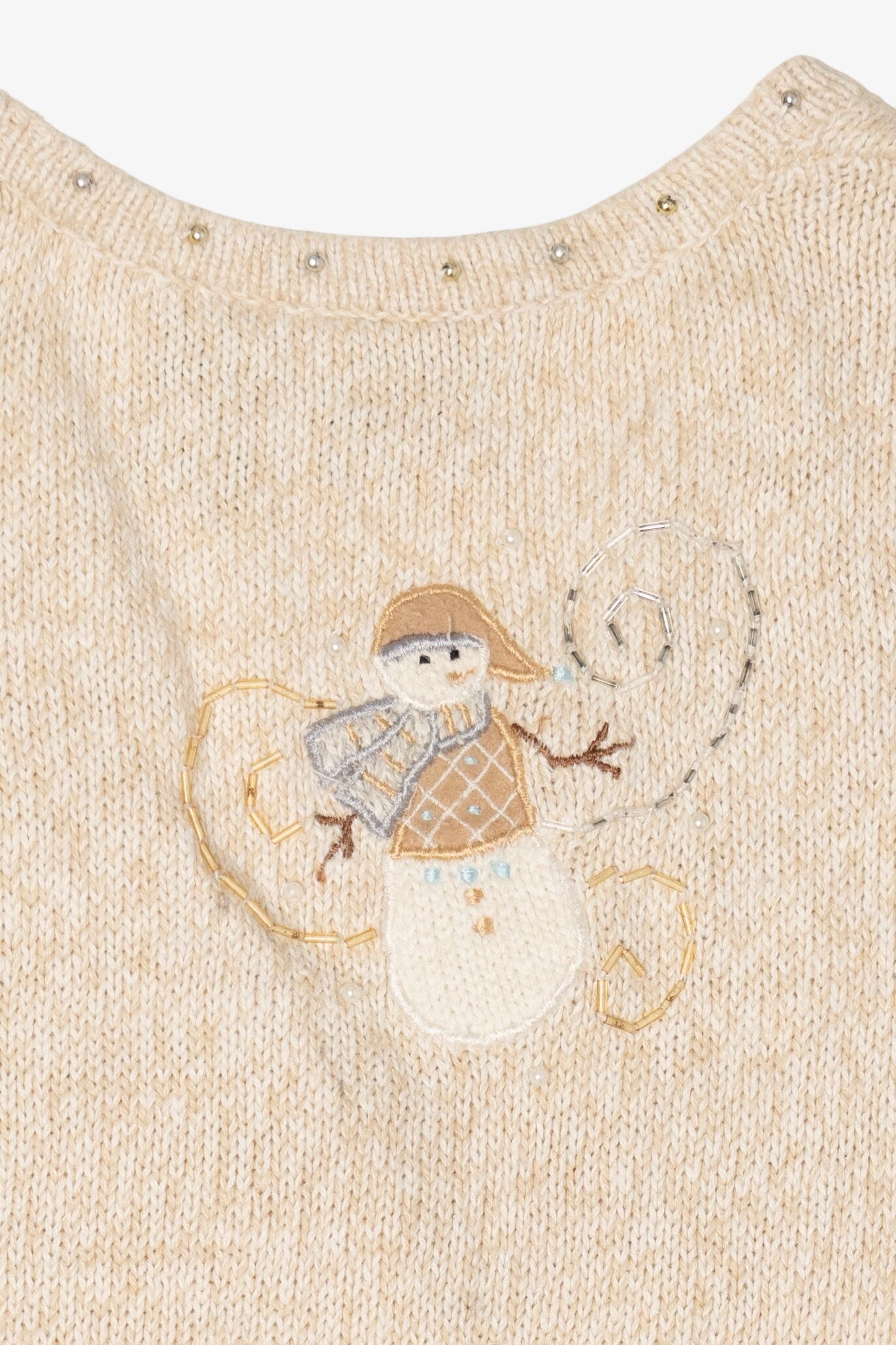 Vintage Ivory Erika Snowmen Ugly Christmas Vest (1990s)