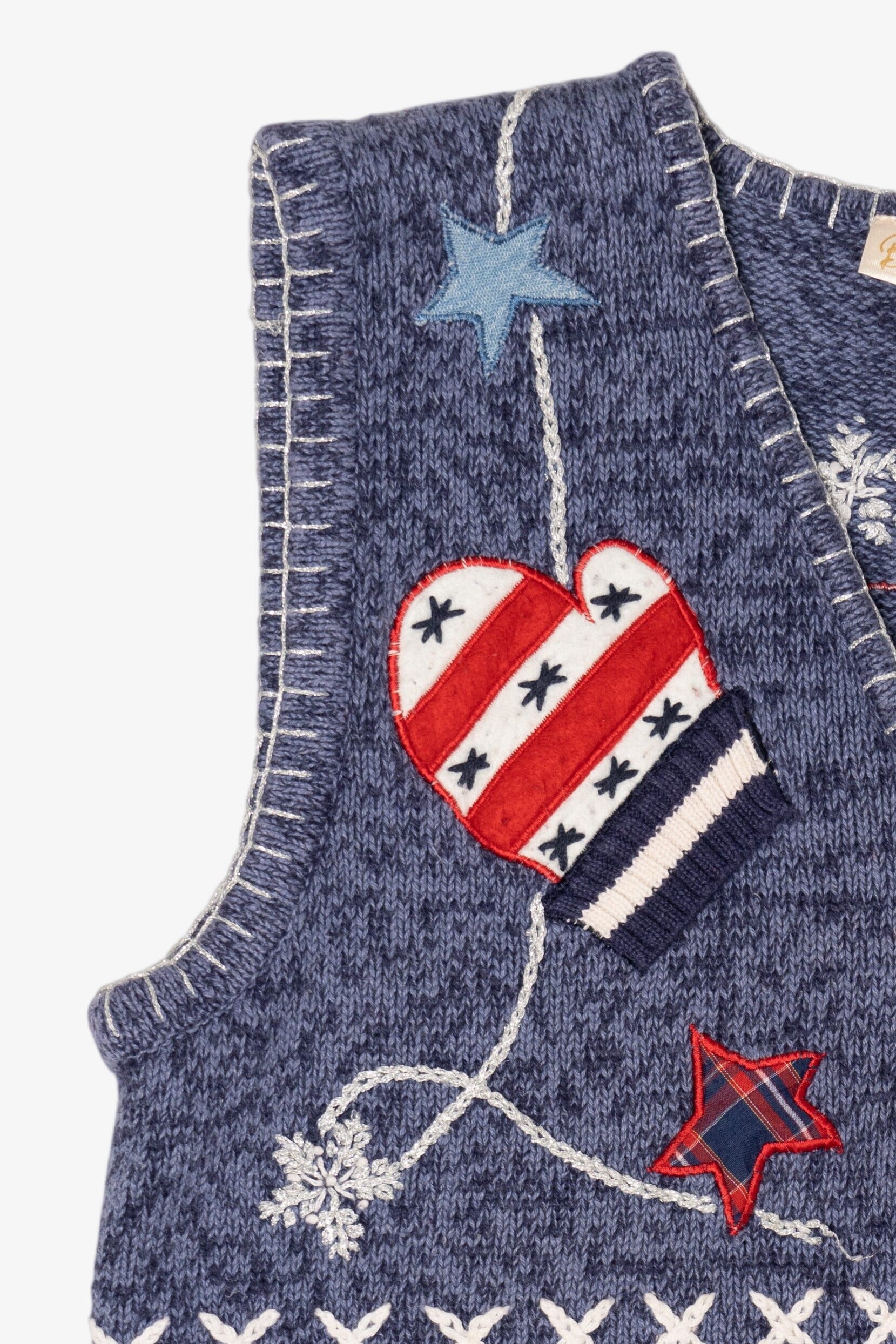 Vintage Blue Bobbie Brooks Ugly Christmas Vest (1990s)