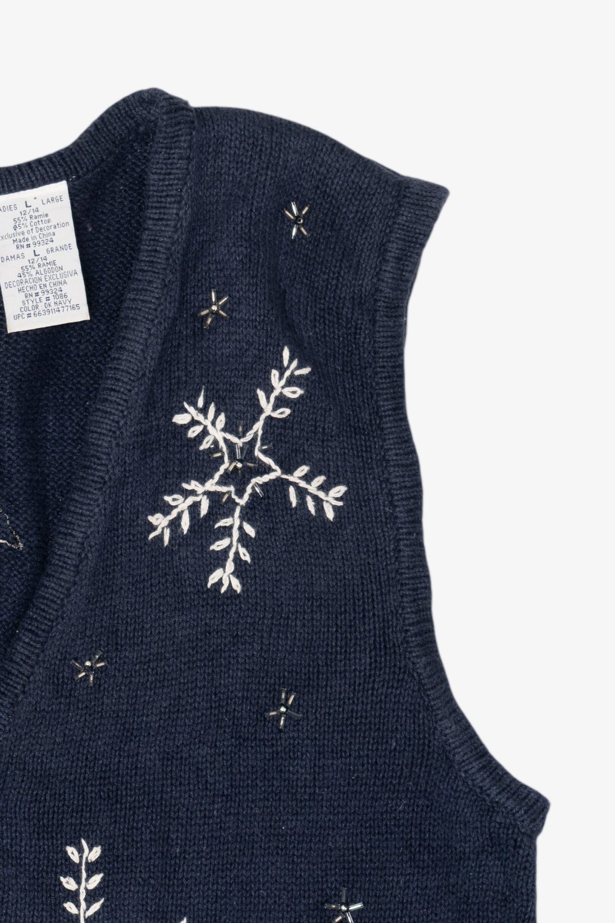 Vintage Navy Blue Bobbie Brooks Penguins Christmas Vest (1990s)