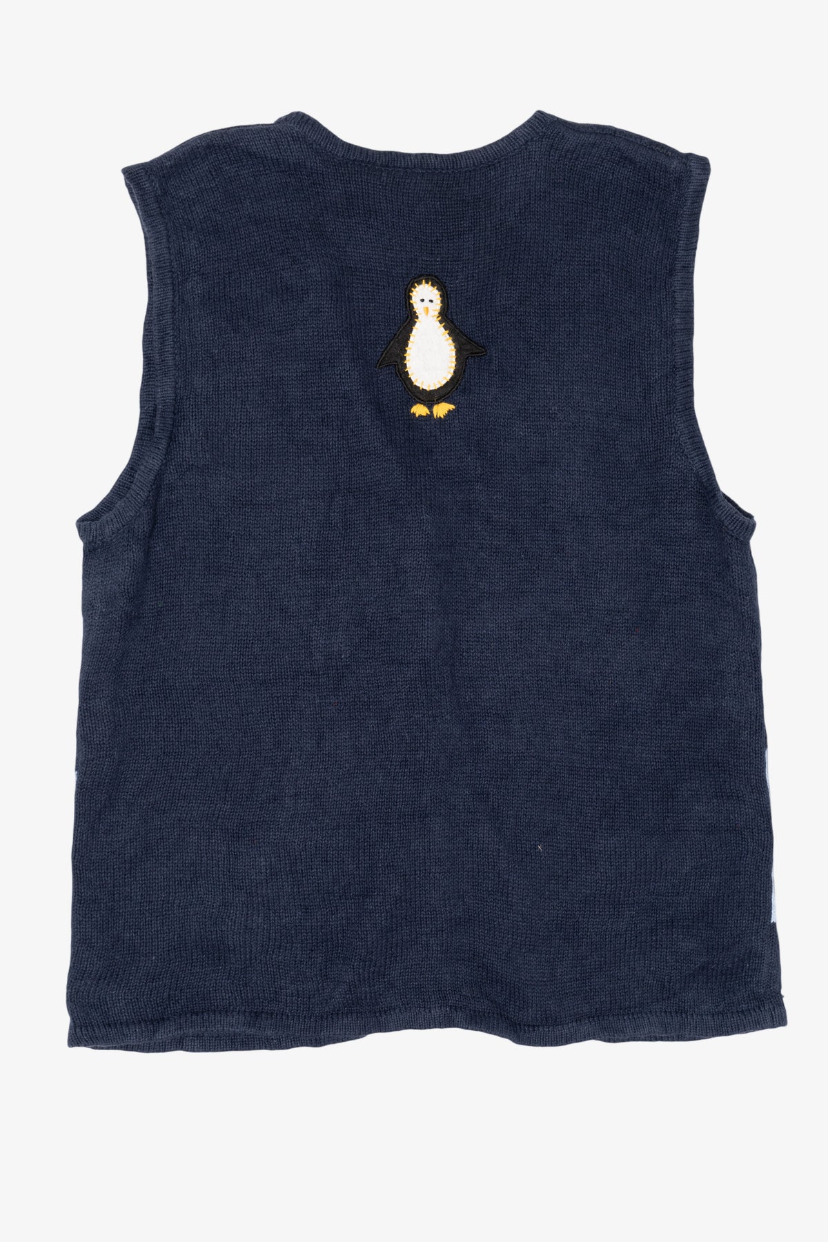 Vintage Navy Blue Bobbie Brooks Penguins Christmas Vest (1990s)
