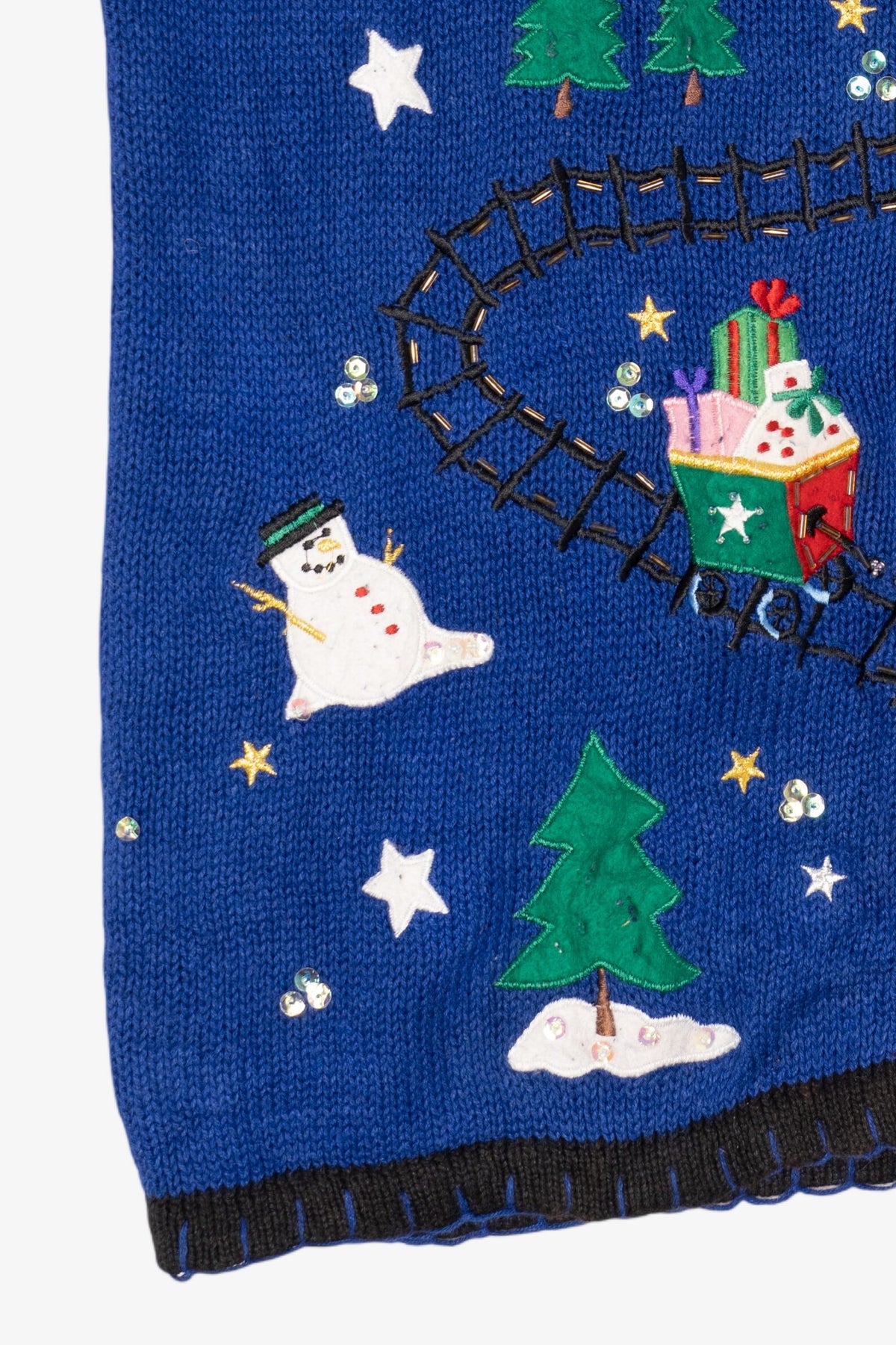 Vintage Blue Bobbie Brooks Presents Ugly Christmas Vest (1990s)