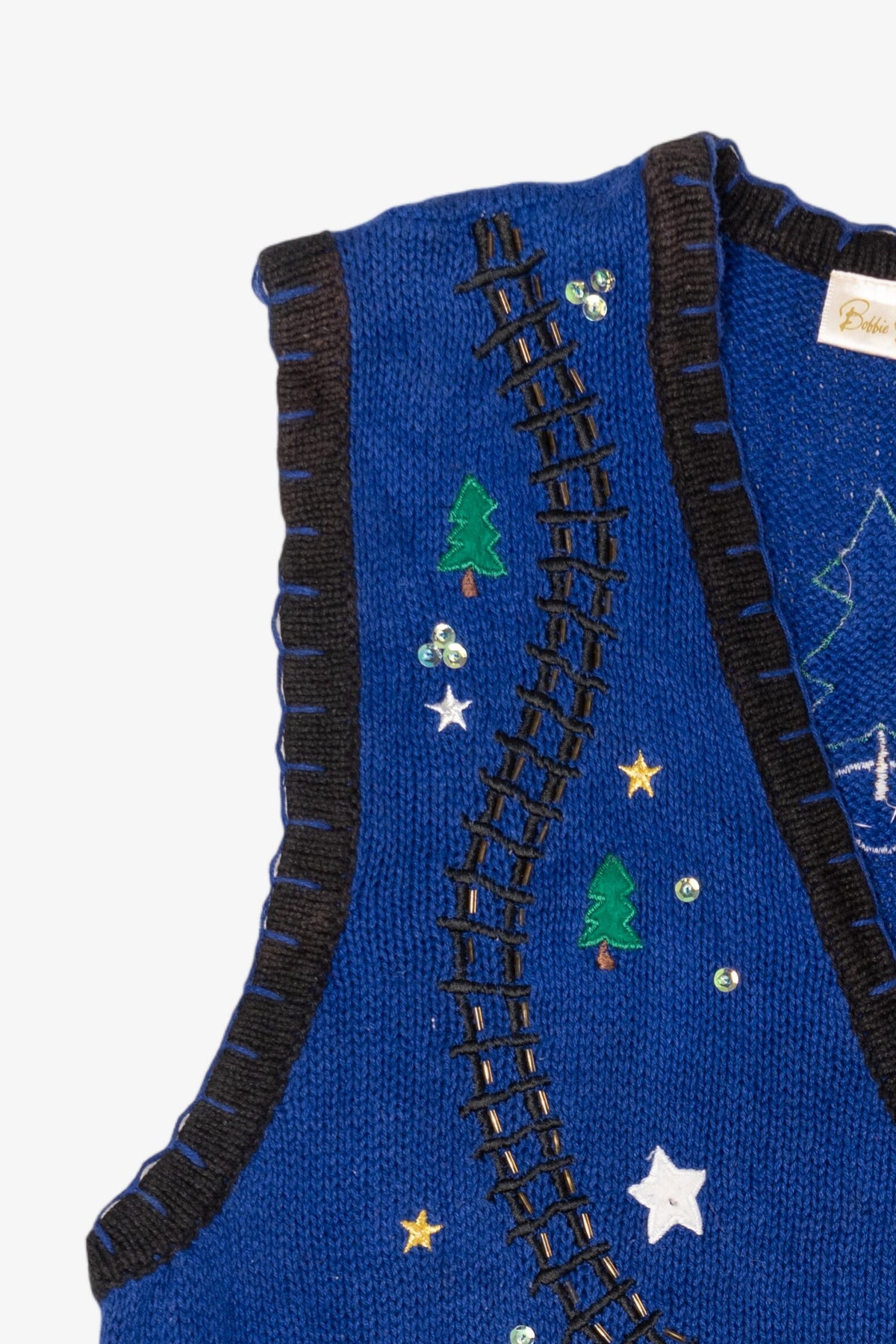 Vintage Blue Bobbie Brooks Presents Ugly Christmas Vest (1990s)