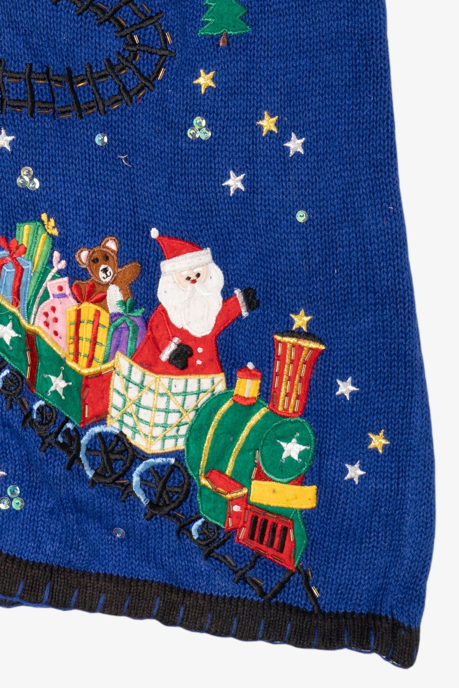 Vintage Blue Bobbie Brooks Presents Ugly Christmas Vest (1990s)