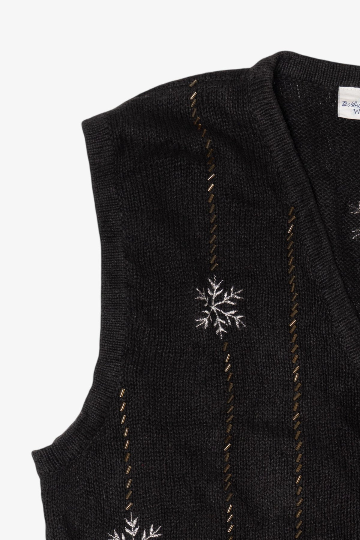 Vintage Black Bobbie Brooks Teddy Bears Ugly Christmas Vest (1990s)