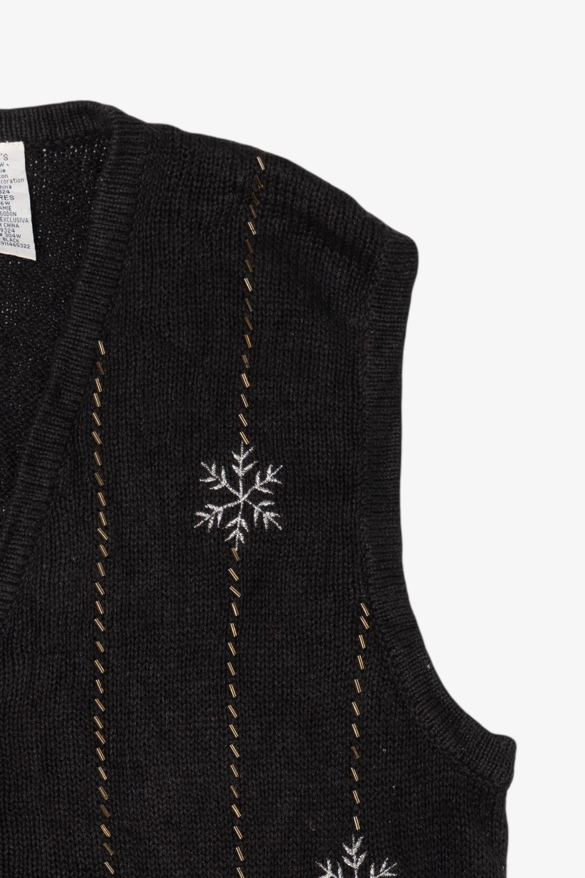 Vintage Black Bobbie Brooks Teddy Bears Ugly Christmas Vest (1990s)