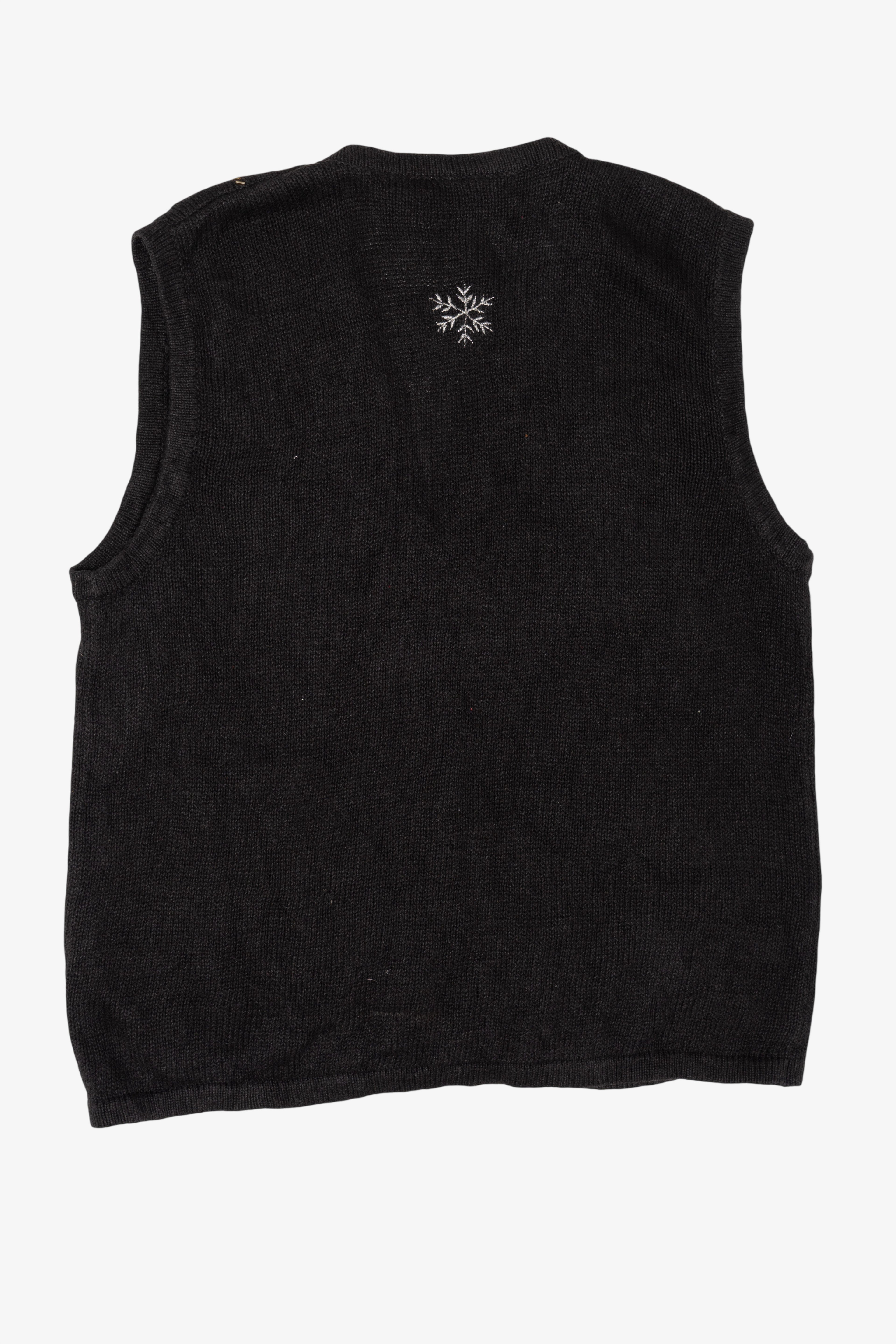 Vintage Black Bobbie Brooks Teddy Bears Ugly Christmas Vest (1990s)