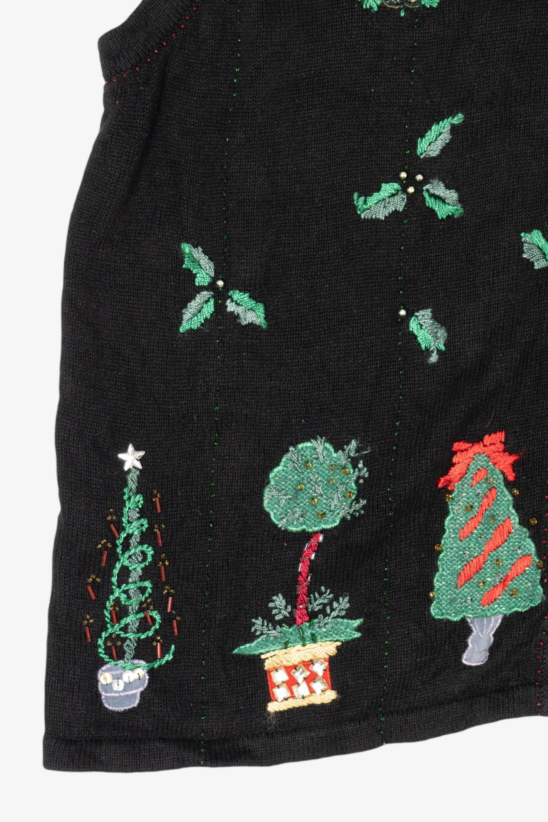 Vintage Black Trees Ugly Christmas Vest (1990s)