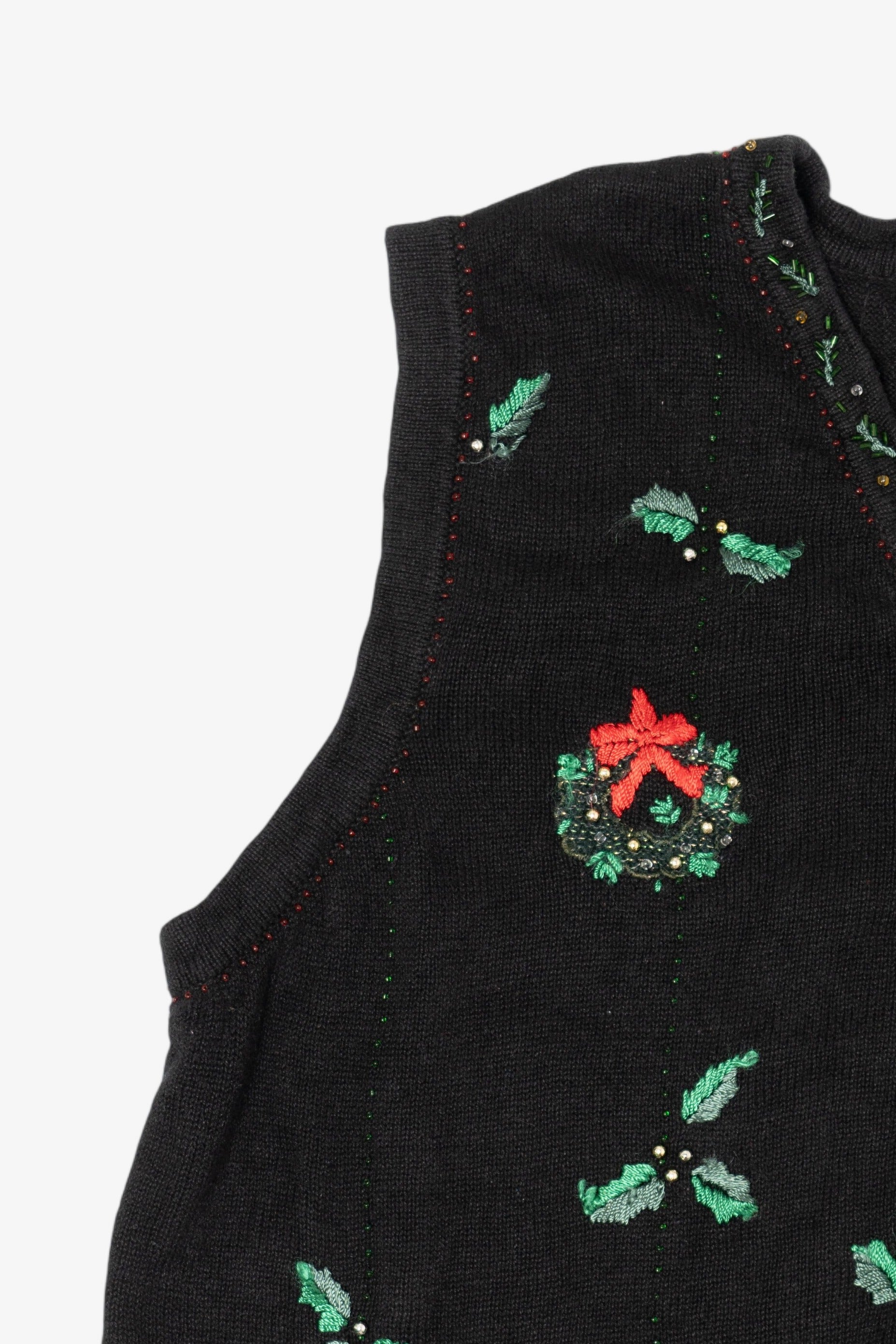 Vintage Black Trees Ugly Christmas Vest (1990s)