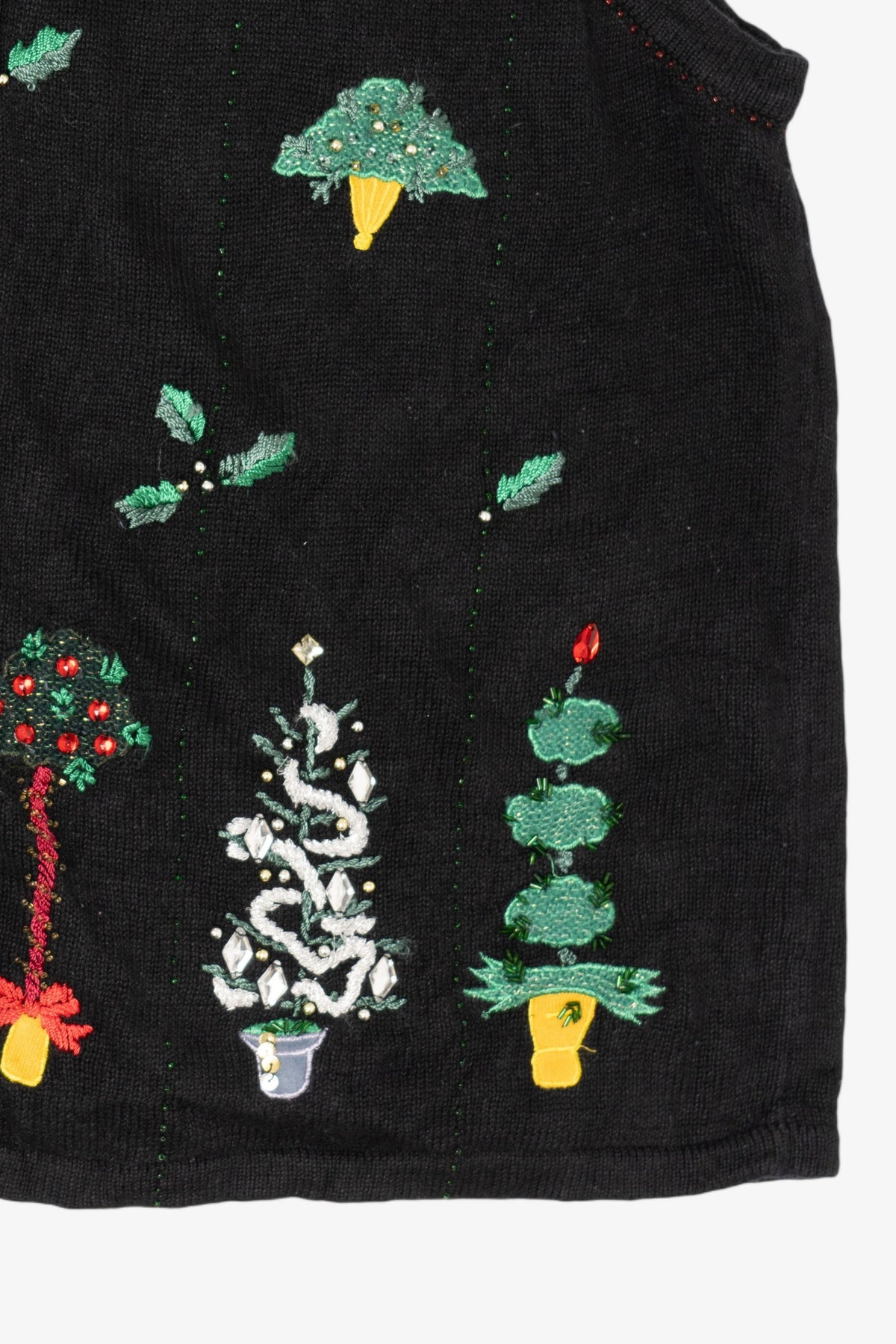 Vintage Black Trees Ugly Christmas Vest (1990s)
