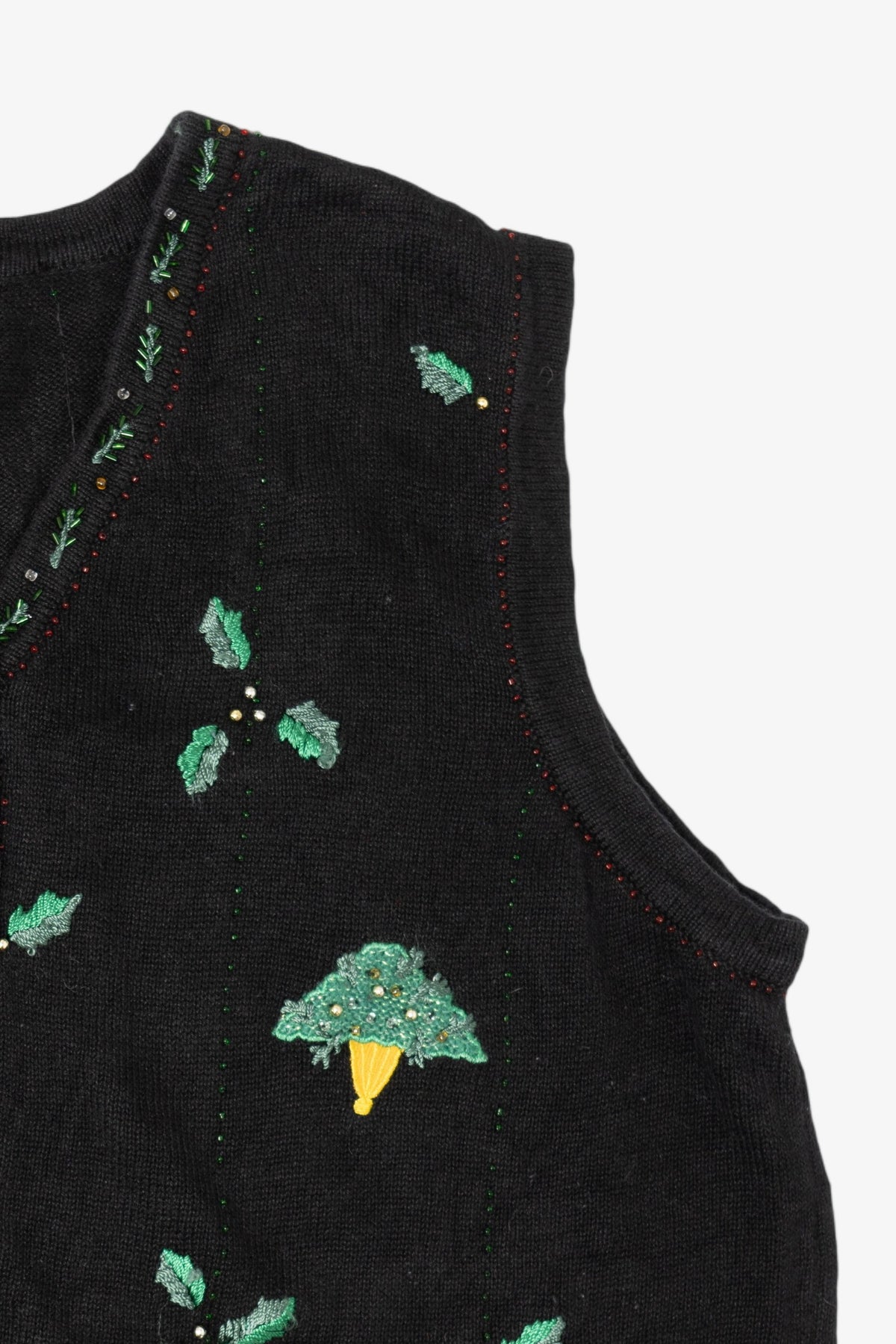 Vintage Black Trees Ugly Christmas Vest (1990s)