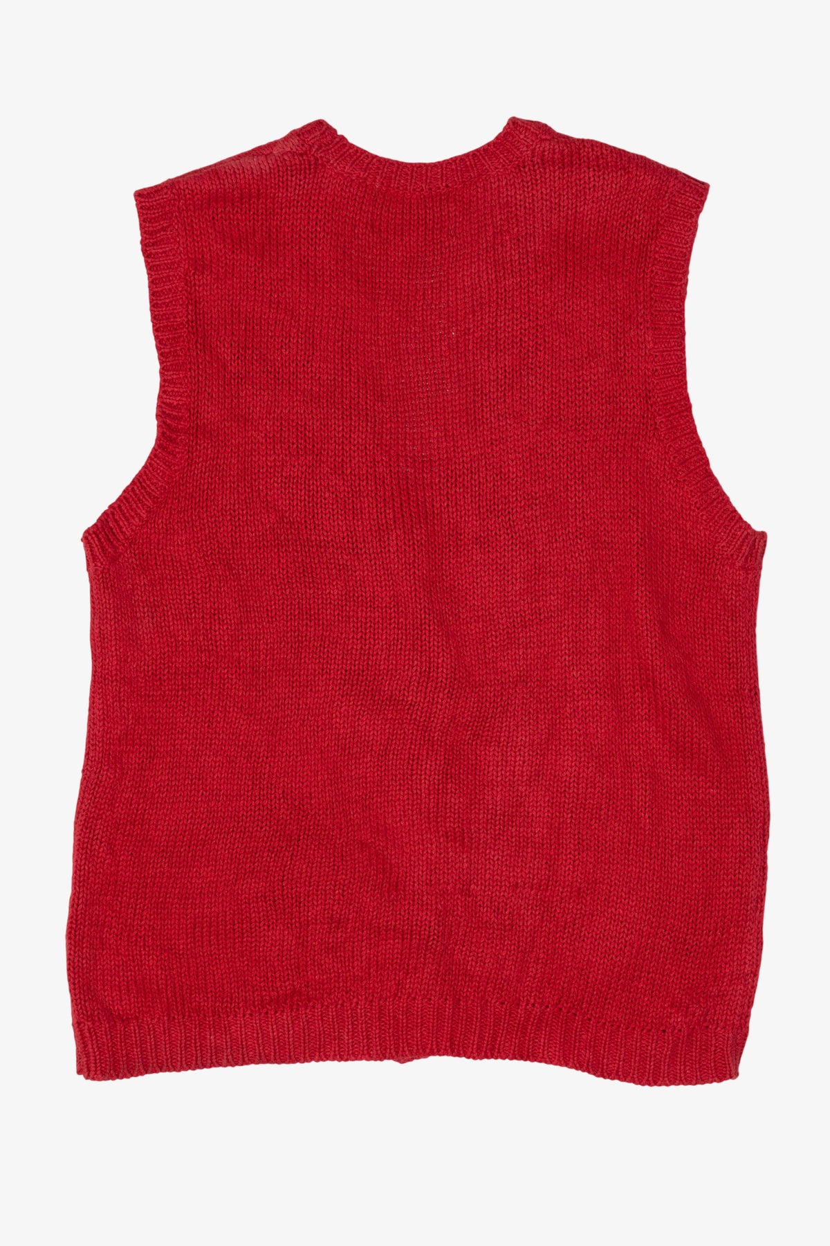Vintage Hand Knit Red Westbound Wreaths Ugly Christmas Vest (1990s)