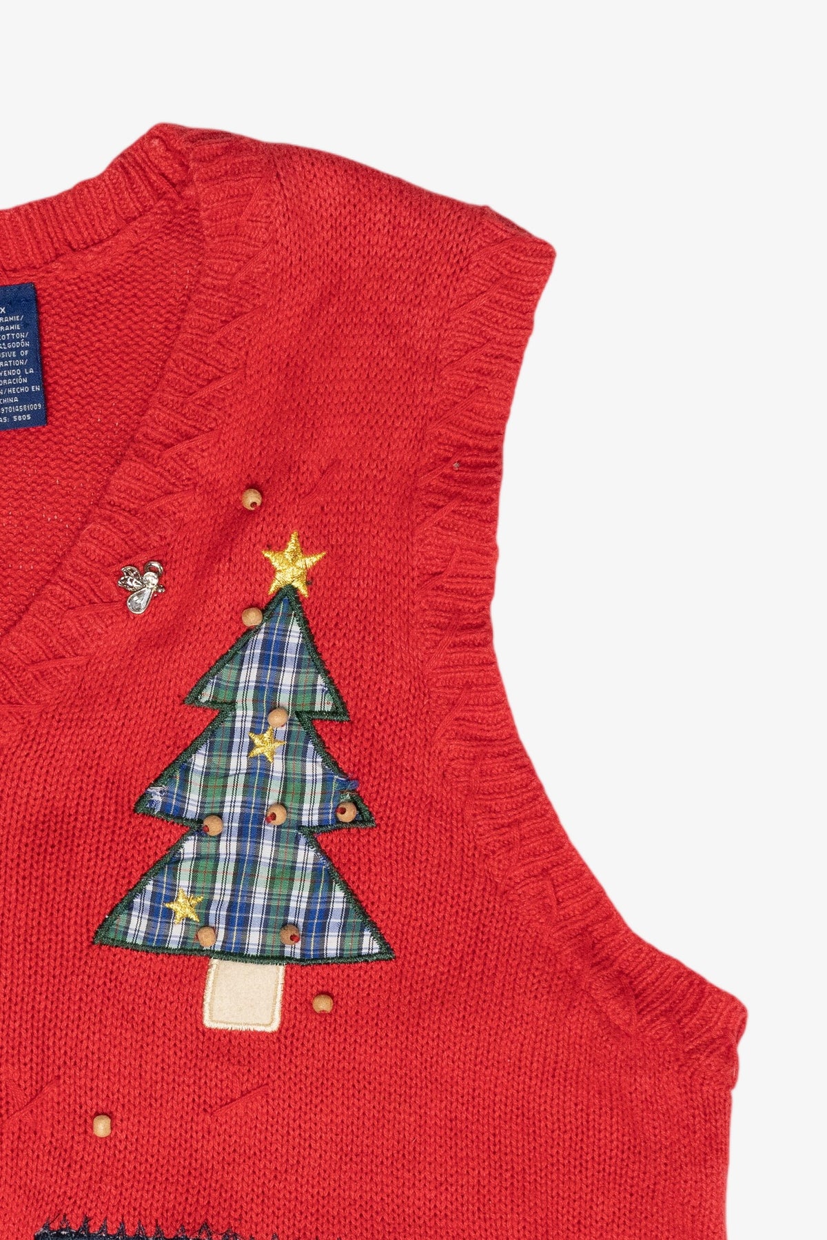 Cozy Plaid Santa Vintage Ugly Christmas Sweater Vest (2000s)
