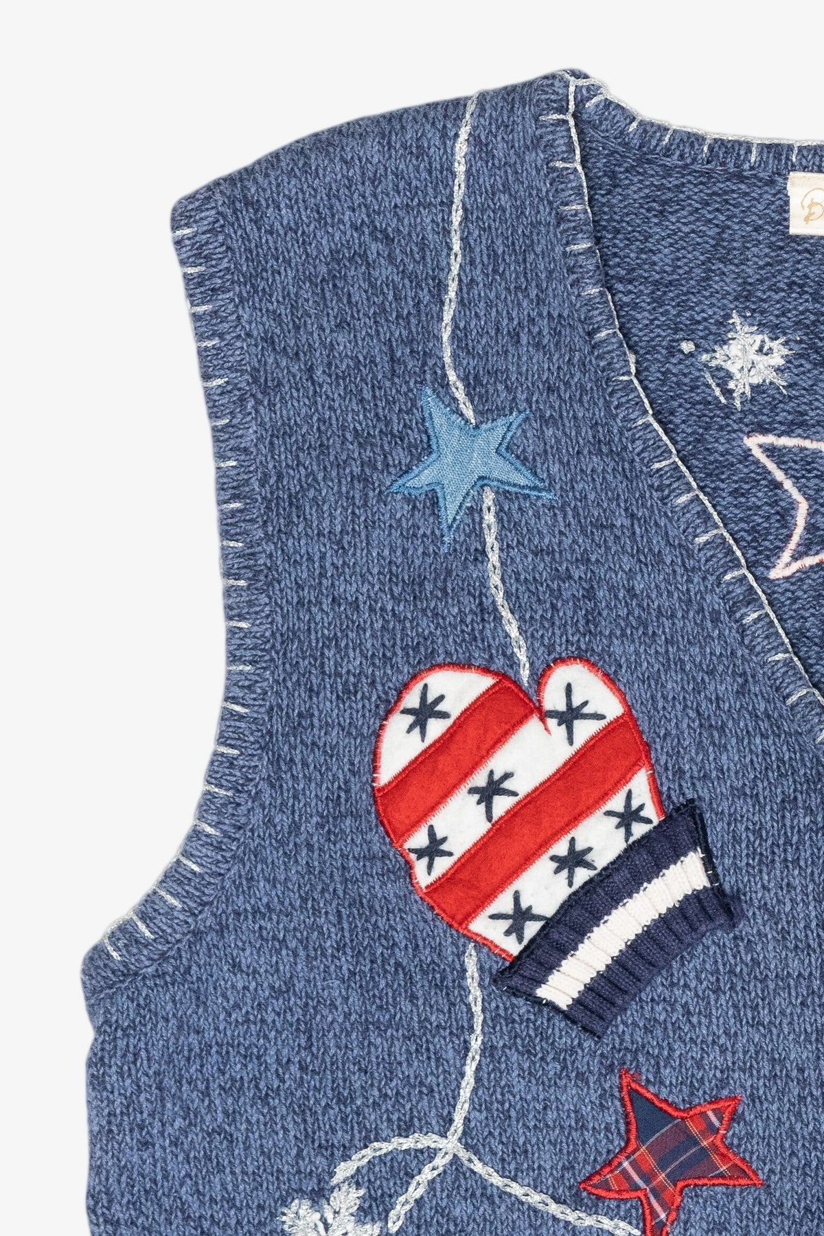 Patriotic Mittens Vintage Ugly Christmas Sweater Vest (2000s)