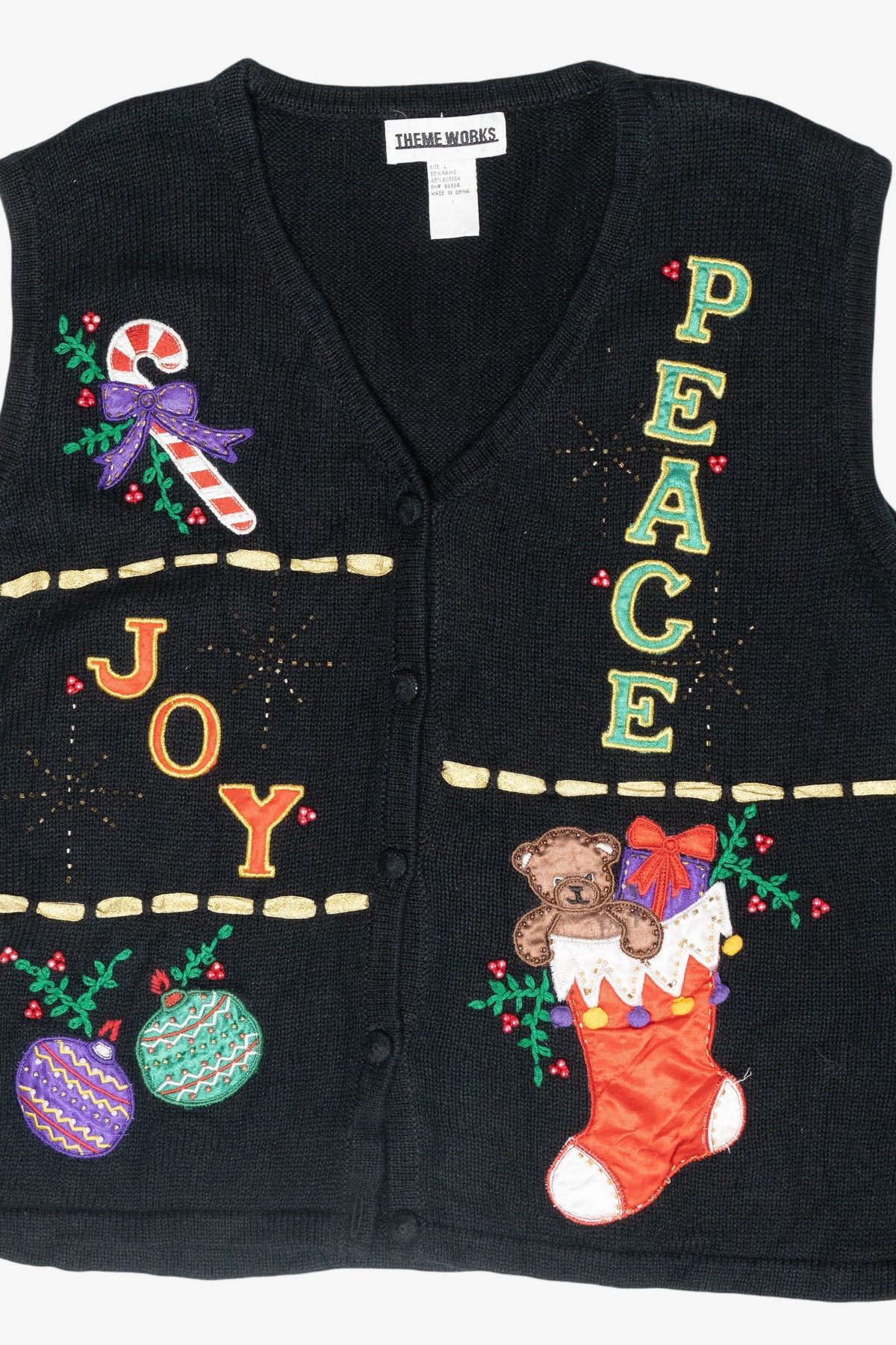 Peace & Joy Vintage Ugly Christmas Sweater Vest (2000s)