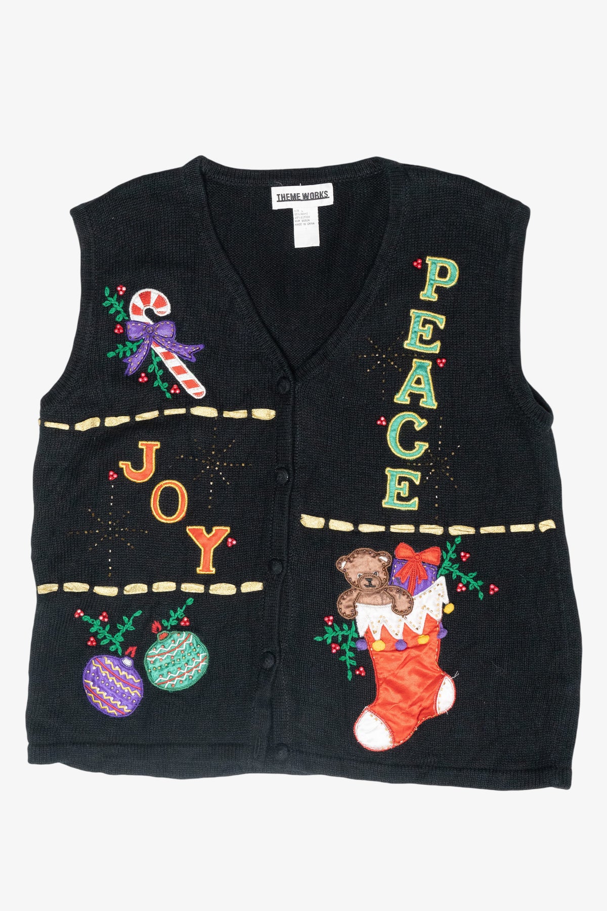 Peace & Joy Vintage Ugly Christmas Sweater Vest (2000s)
