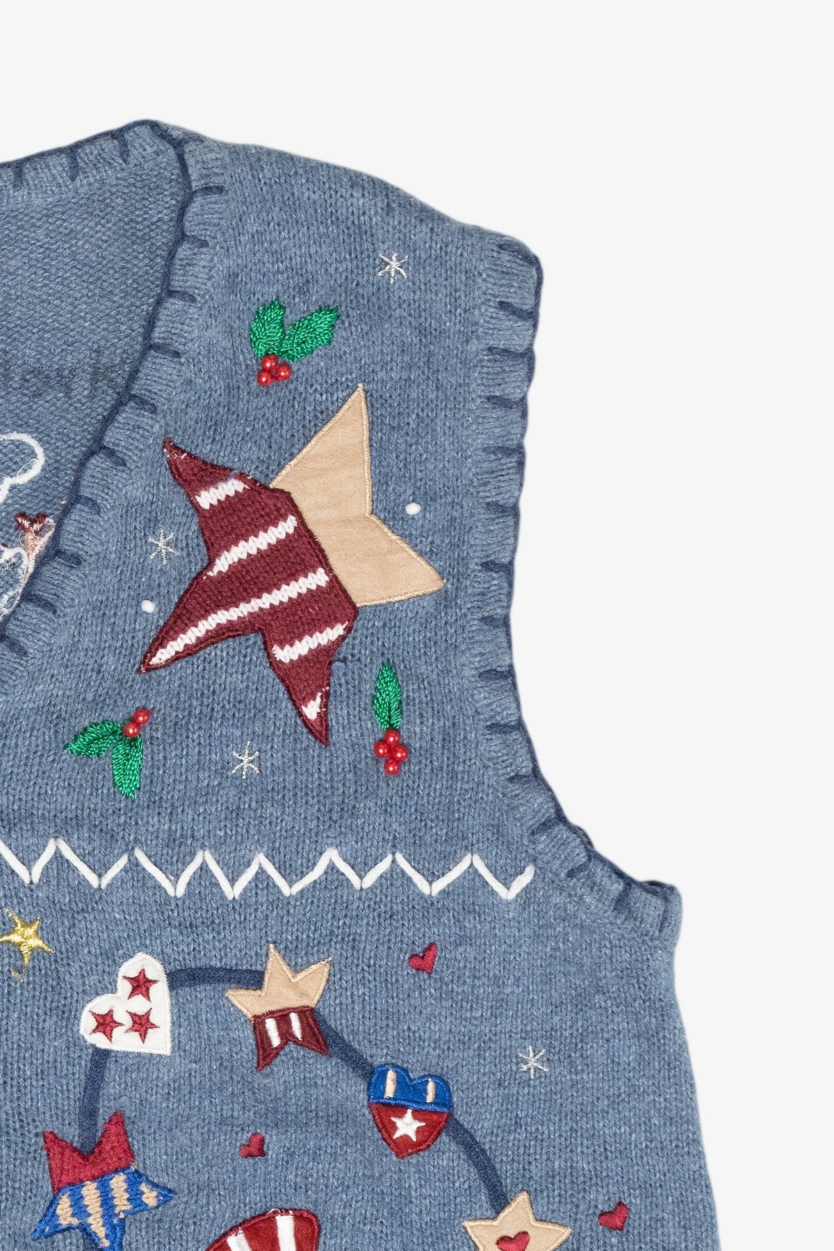 Patriotic Vintage Ugly Christmas Sweater Vest (2000s)