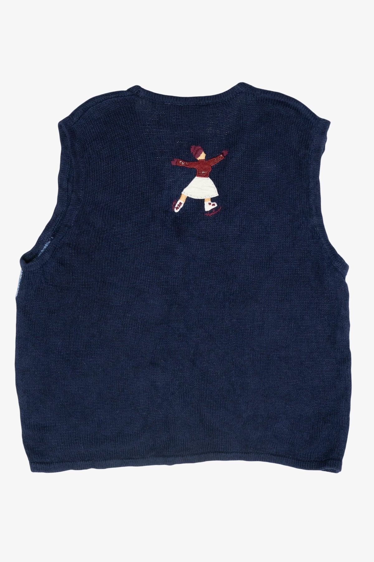 Ice Skaters Vintage Ugly Christmas Sweater Vest (1990s)