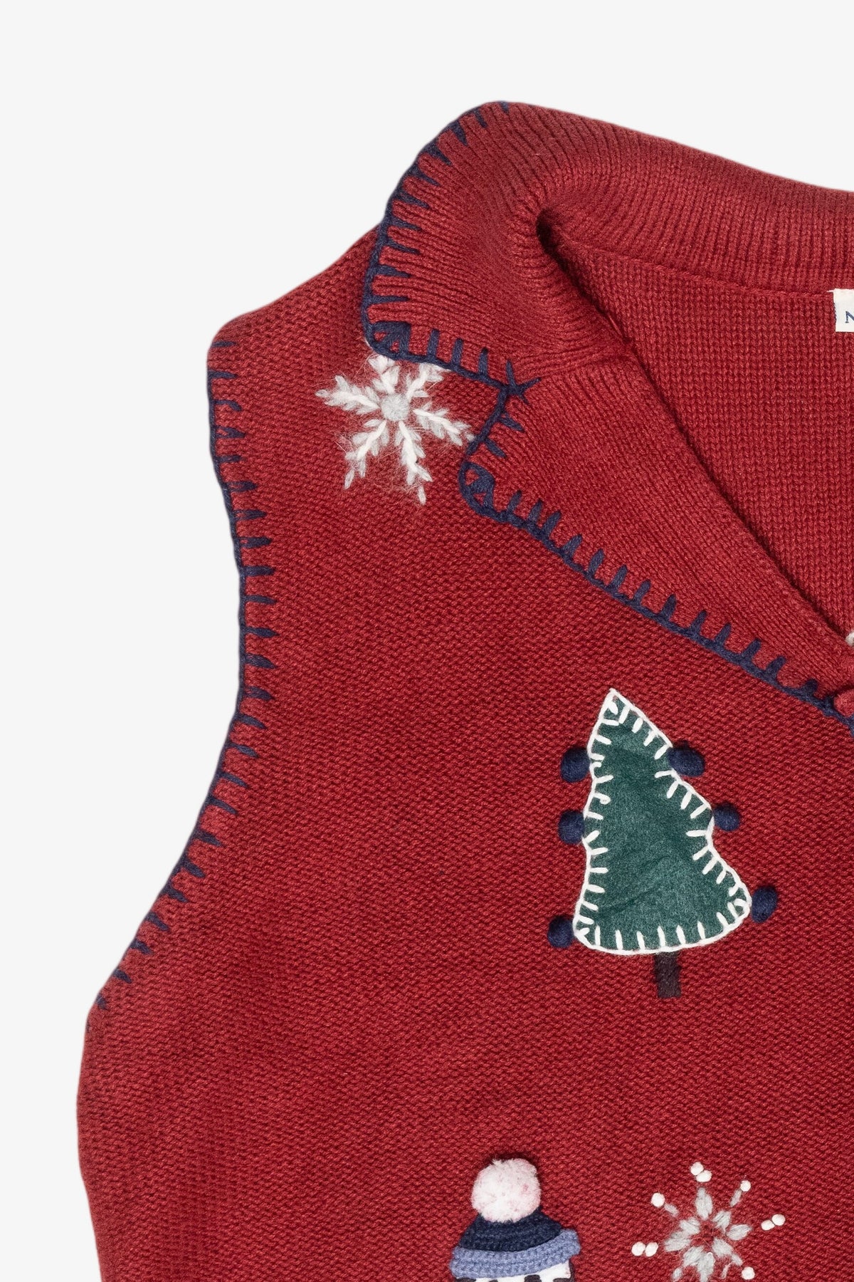 Cozy Snowman Vintage Ugly Christmas Sweater Vest (1990s)