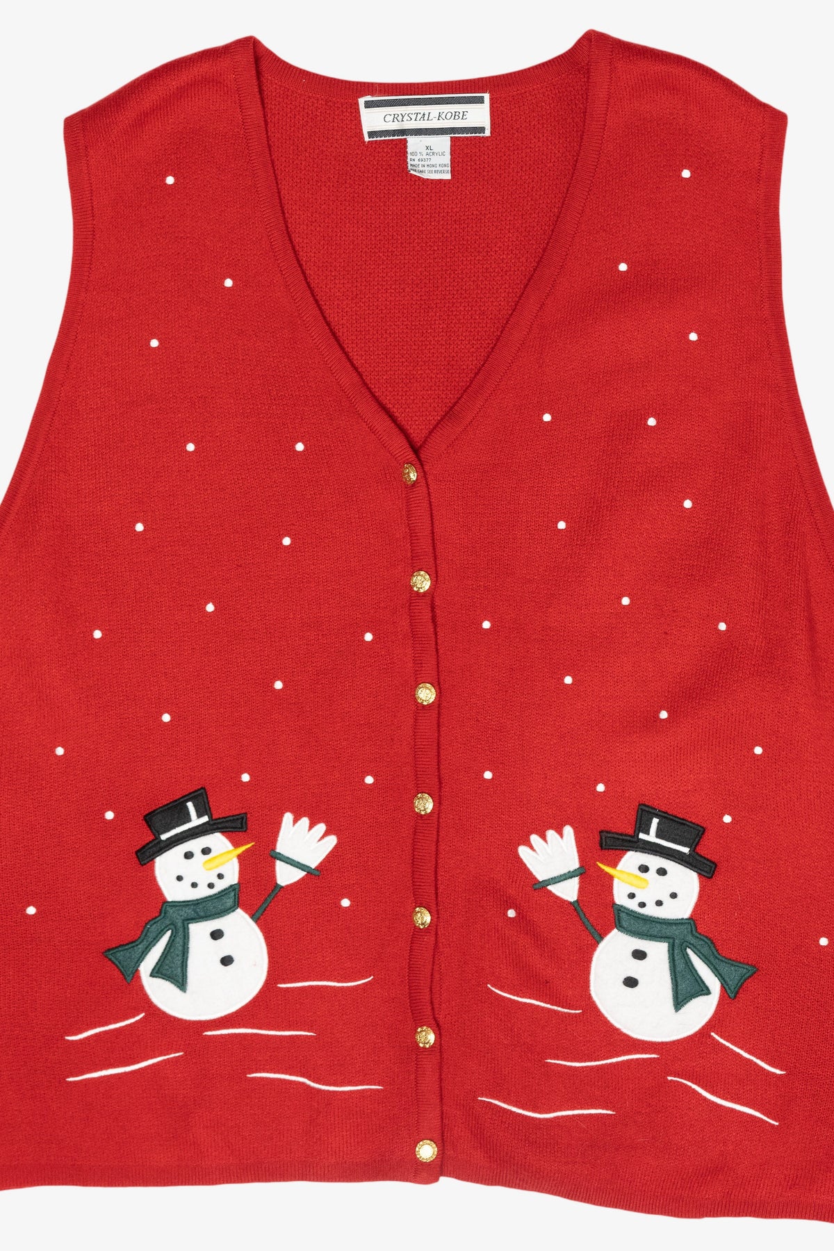 Snowmen Vintage Ugly Christmas Sweater Vest (1990s)
