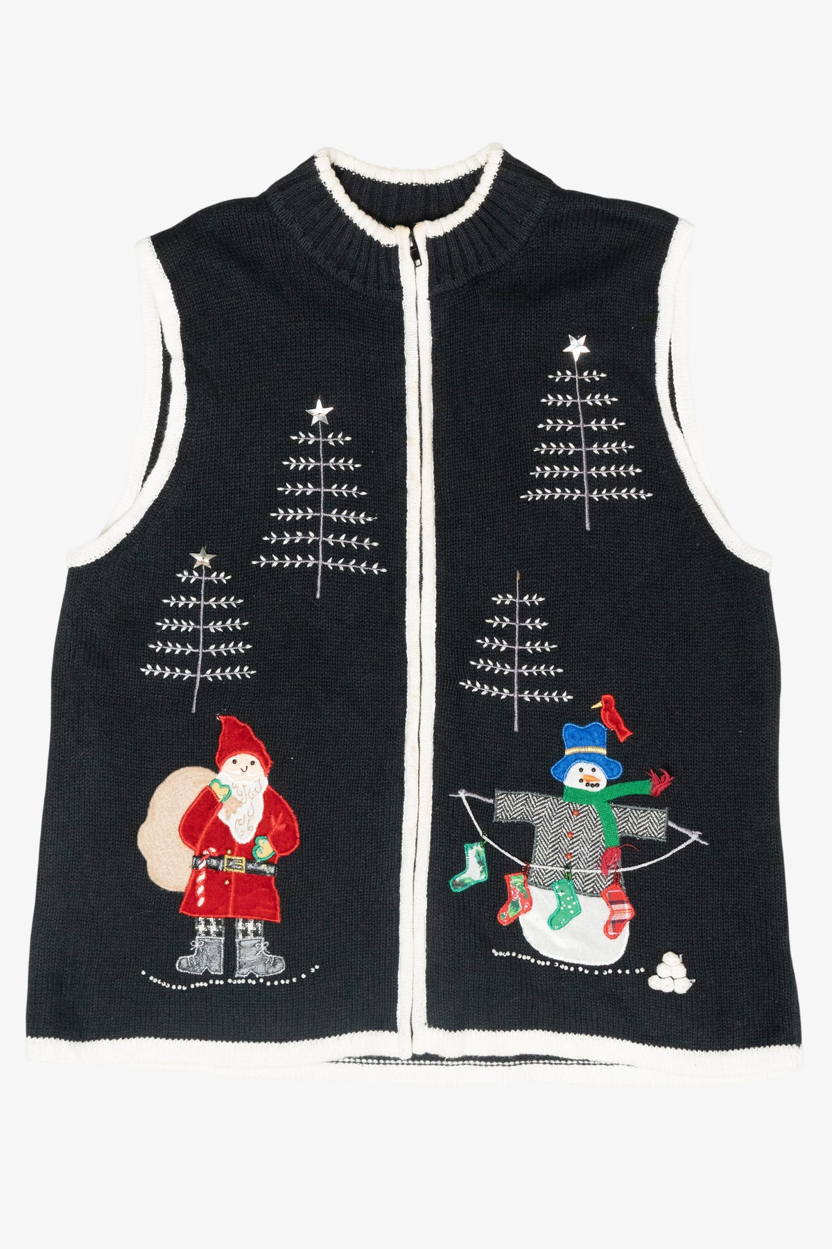 Santa Tree Hunt Vintage Ugly Christmas Sweater Vest (2000s)