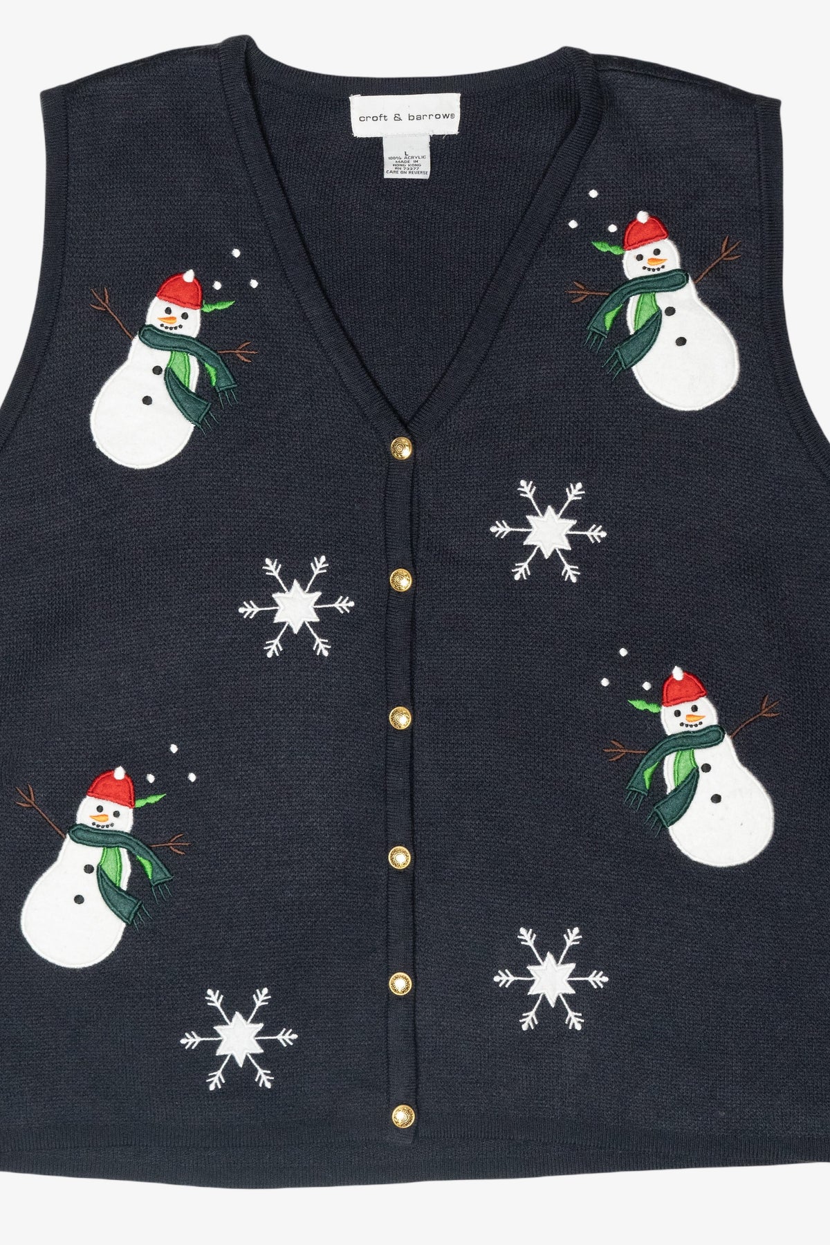 Snowmen Vintage Ugly Christmas Sweater Vest (2000s)