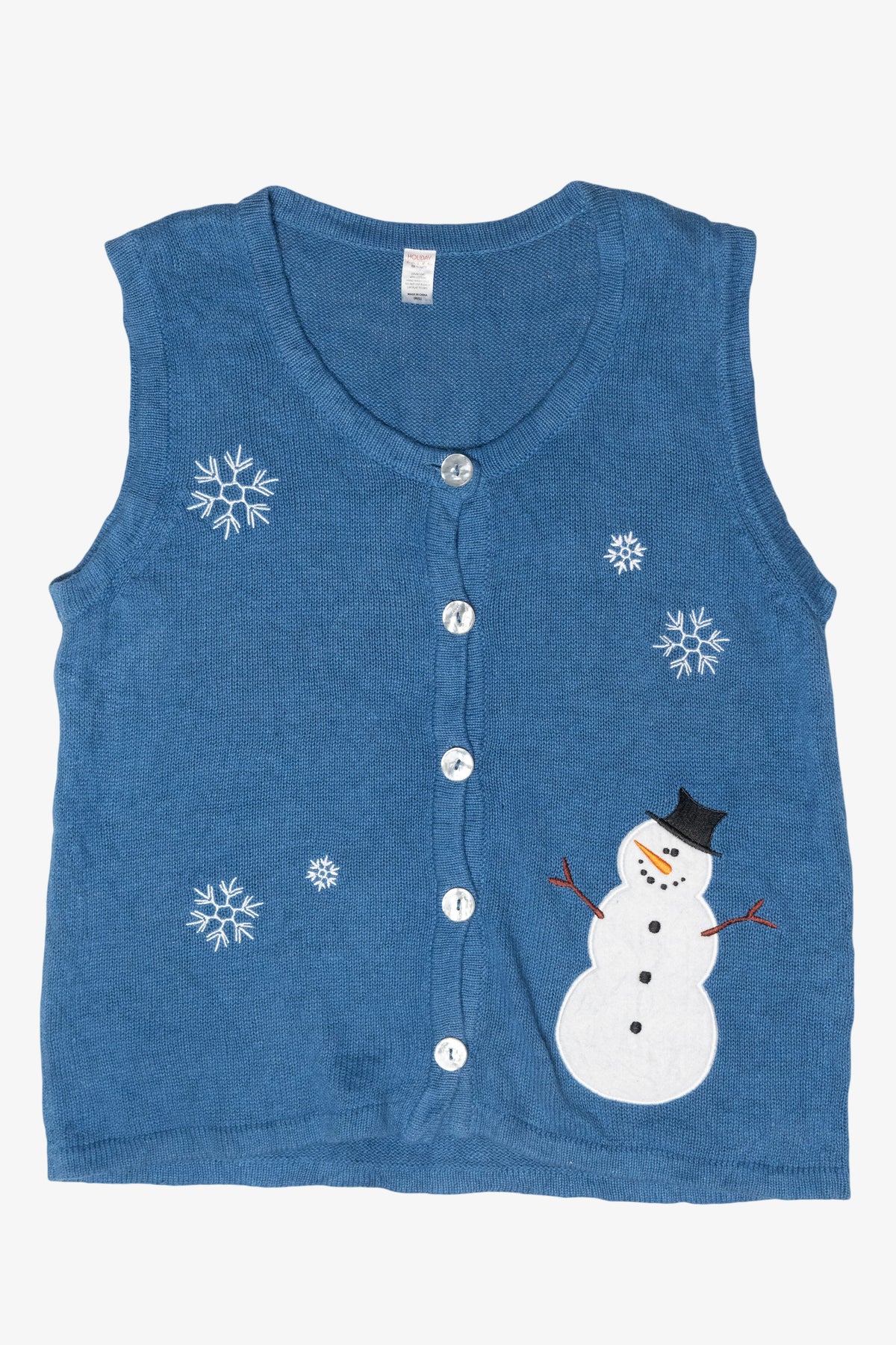 Silly Snowman Vintage Ugly Christmas Sweater Vest (2000s)