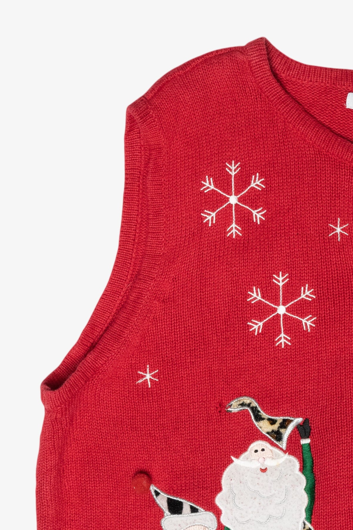 Animal Print Santas Vintage Ugly Christmas Sweater Vest (2000s)