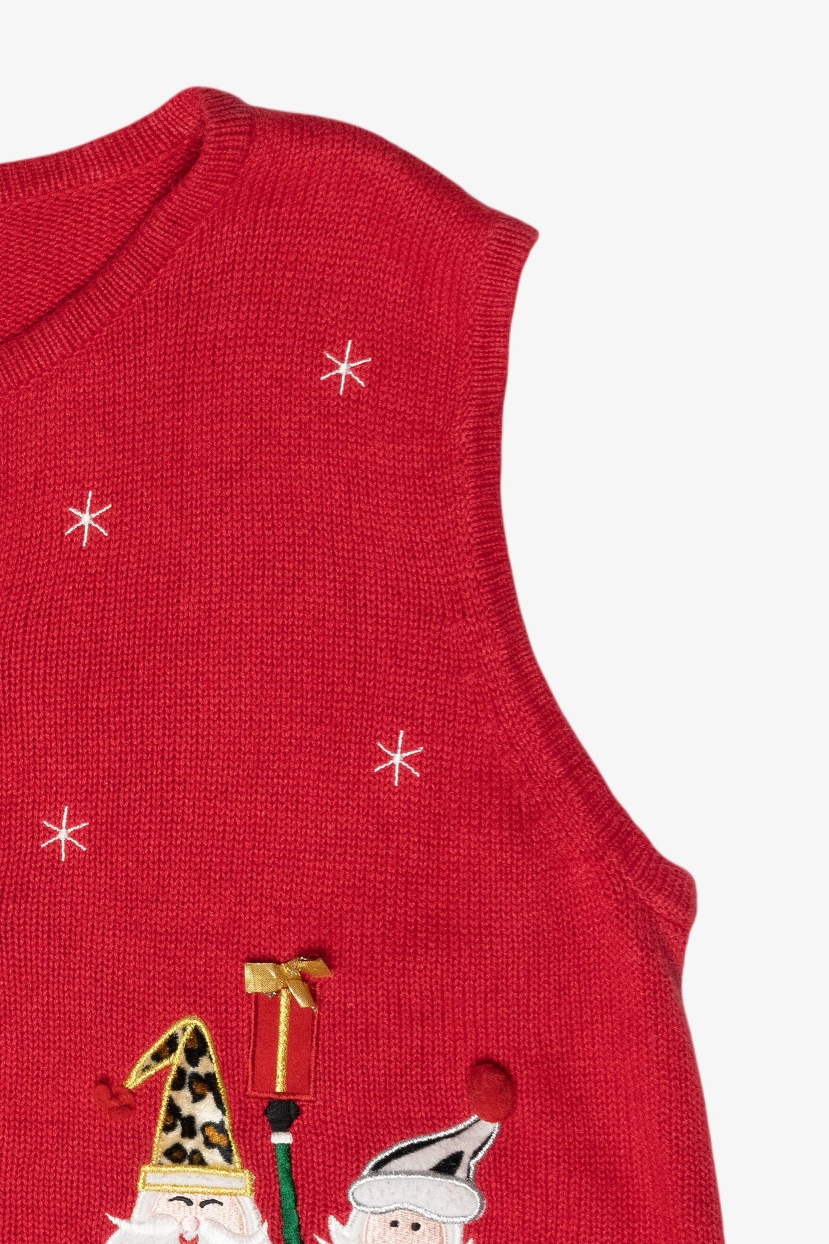 Animal Print Santas Vintage Ugly Christmas Sweater Vest (2000s)