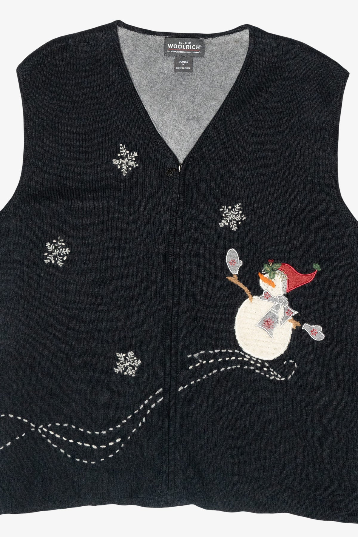 Windy Snowman Vintage Ugly Christmas Sweater Vest (2000s)