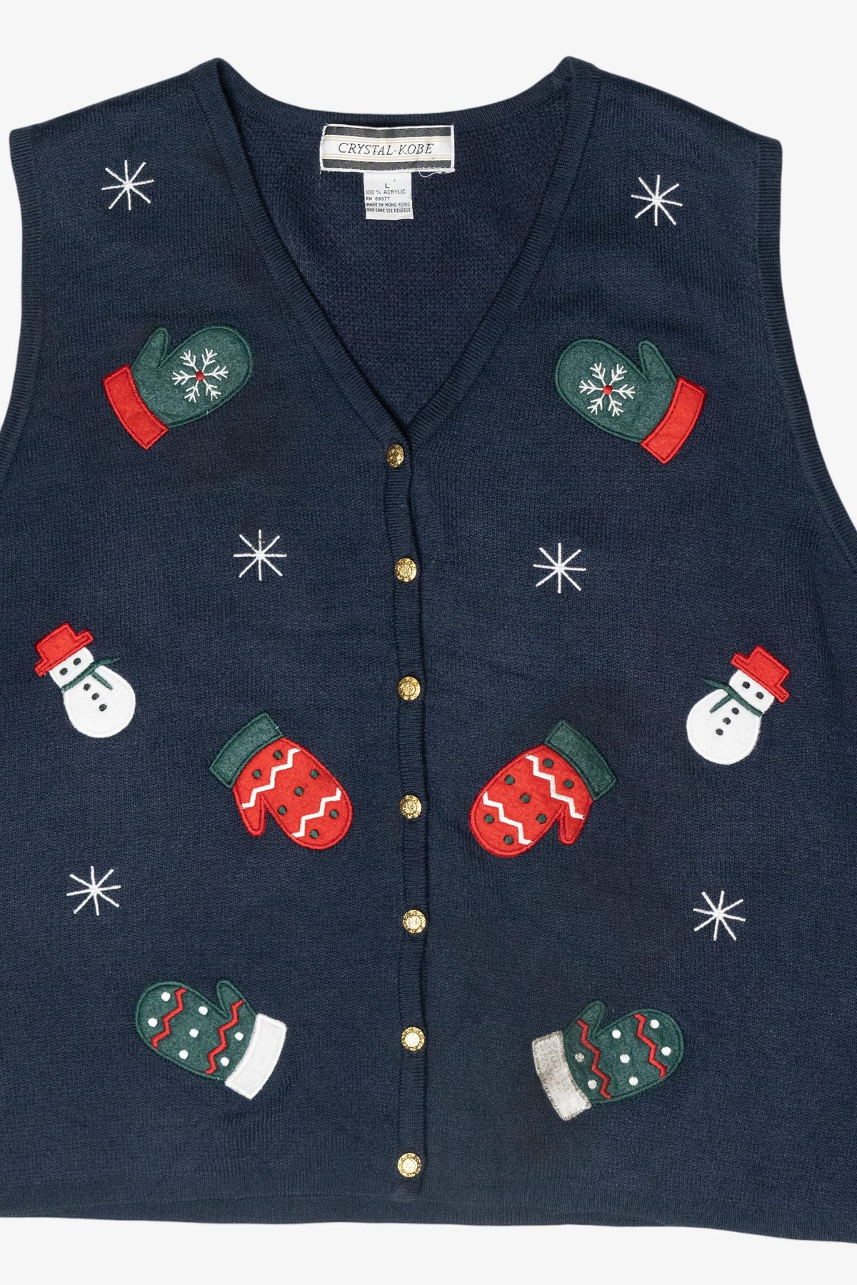Warm Mittens Vintage Ugly Christmas Sweater Vest (2000s)