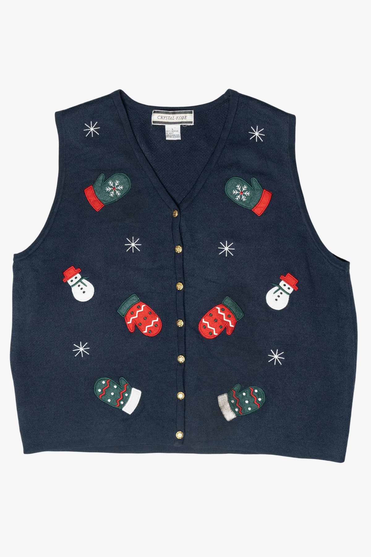 Warm Mittens Vintage Ugly Christmas Sweater Vest (2000s)