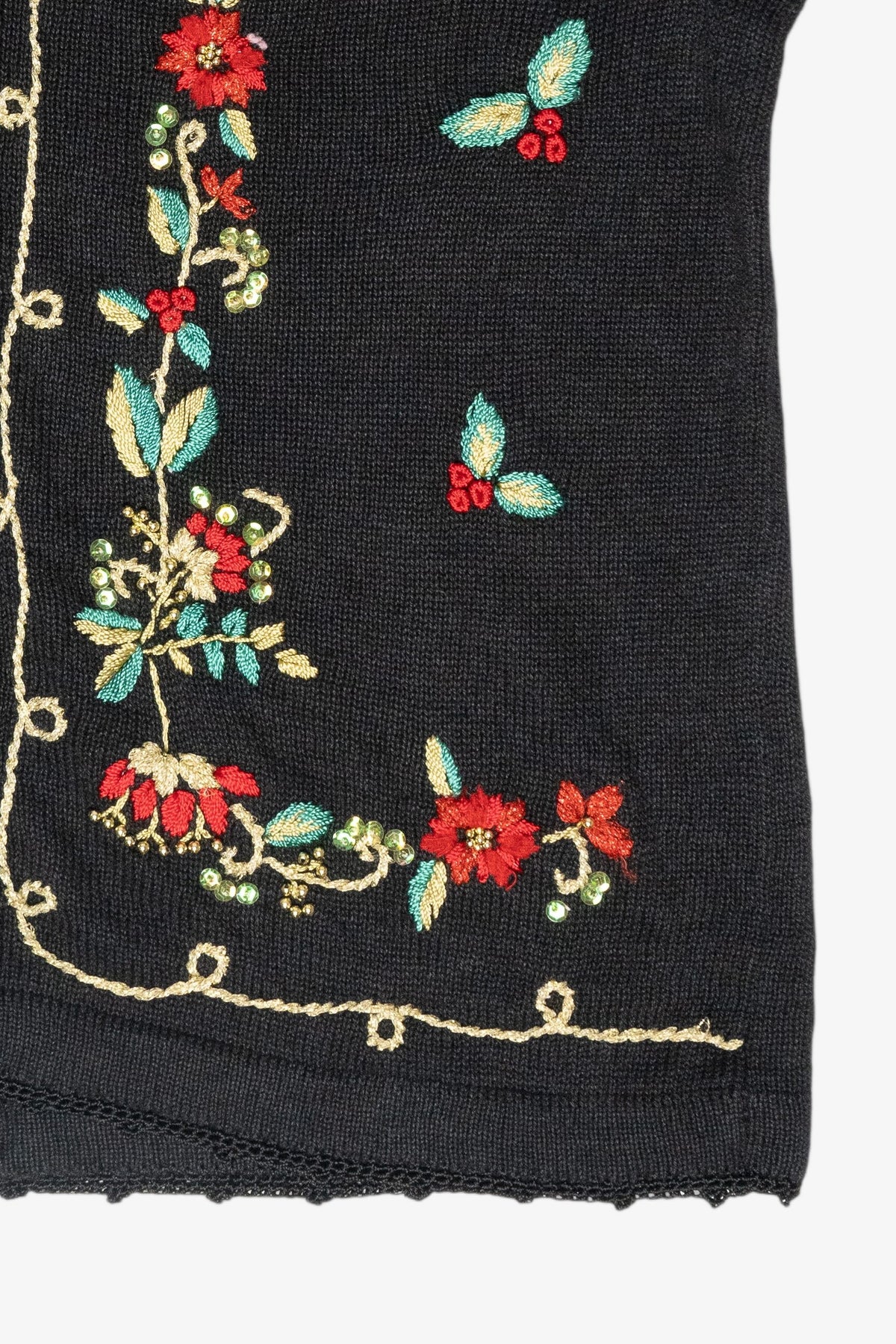 Holly Vintage Ugly Christmas Sweater Vest (1990s)