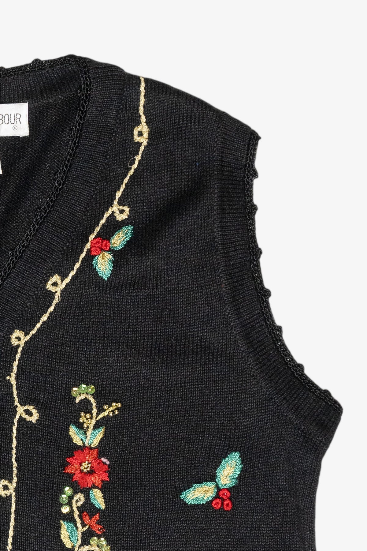 Holly Vintage Ugly Christmas Sweater Vest (1990s)